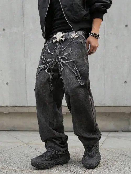 Japanese Brand Kimiko x Rena Baggy Spider DIstressed Jeans Street Size US 32 / EU 48 - 8 Thumbnail