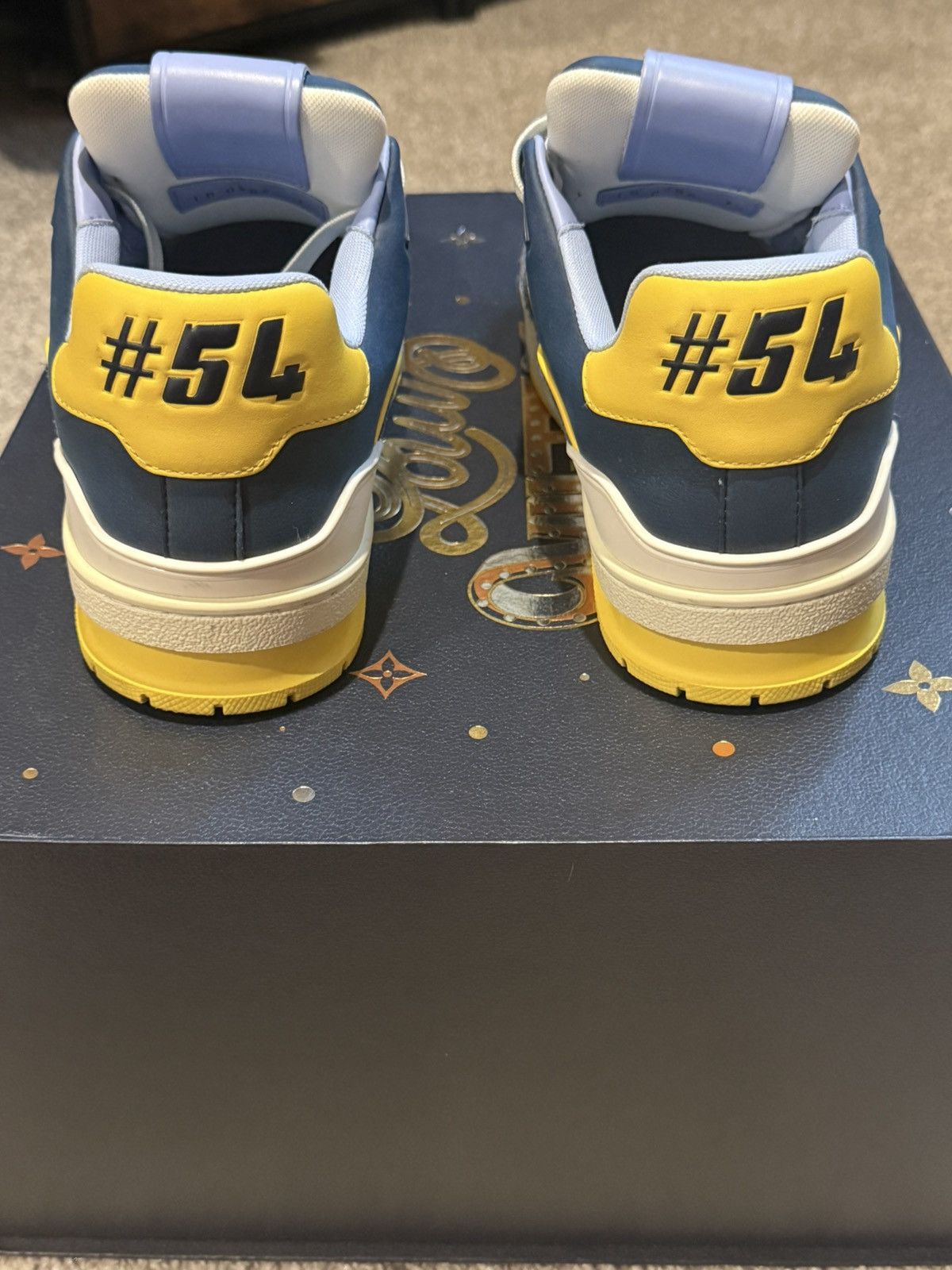 Louis Vuitton Louis Vuitton Blue & Yellow Sneakers RARE!!! Size US 9 / EU 42 - 4 Thumbnail