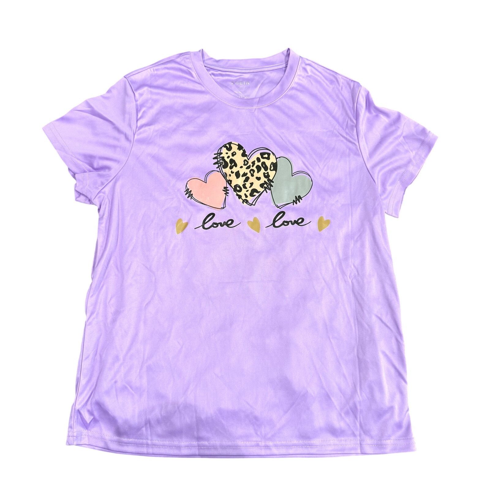 Shein Woman's Love Graphic Print T-Shirt in Purple, Size XL Size XL / US 12-14 / IT 48-50 - 1 Thumbnail