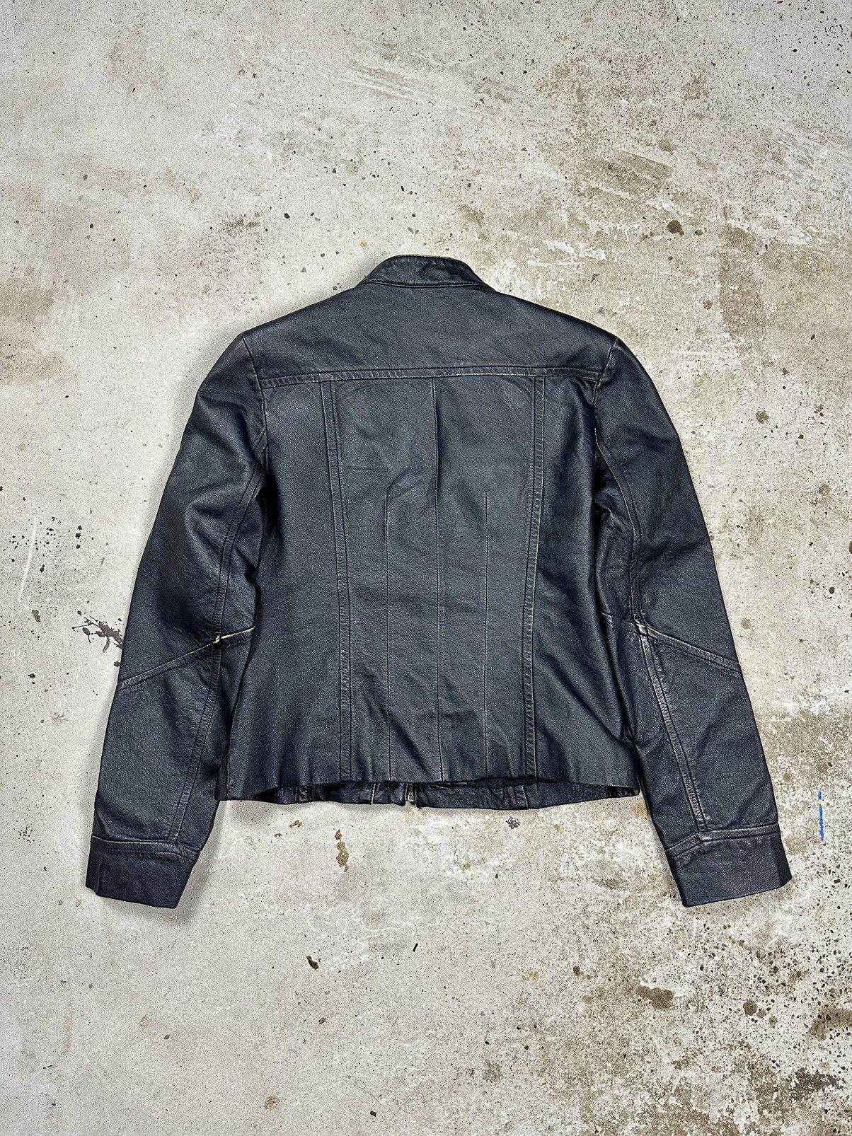 Vintage Vintage Y2K Moto Biker Black Leather Jacket Utility Size US S / EU 44-46 / 1 - 2 Thumbnail