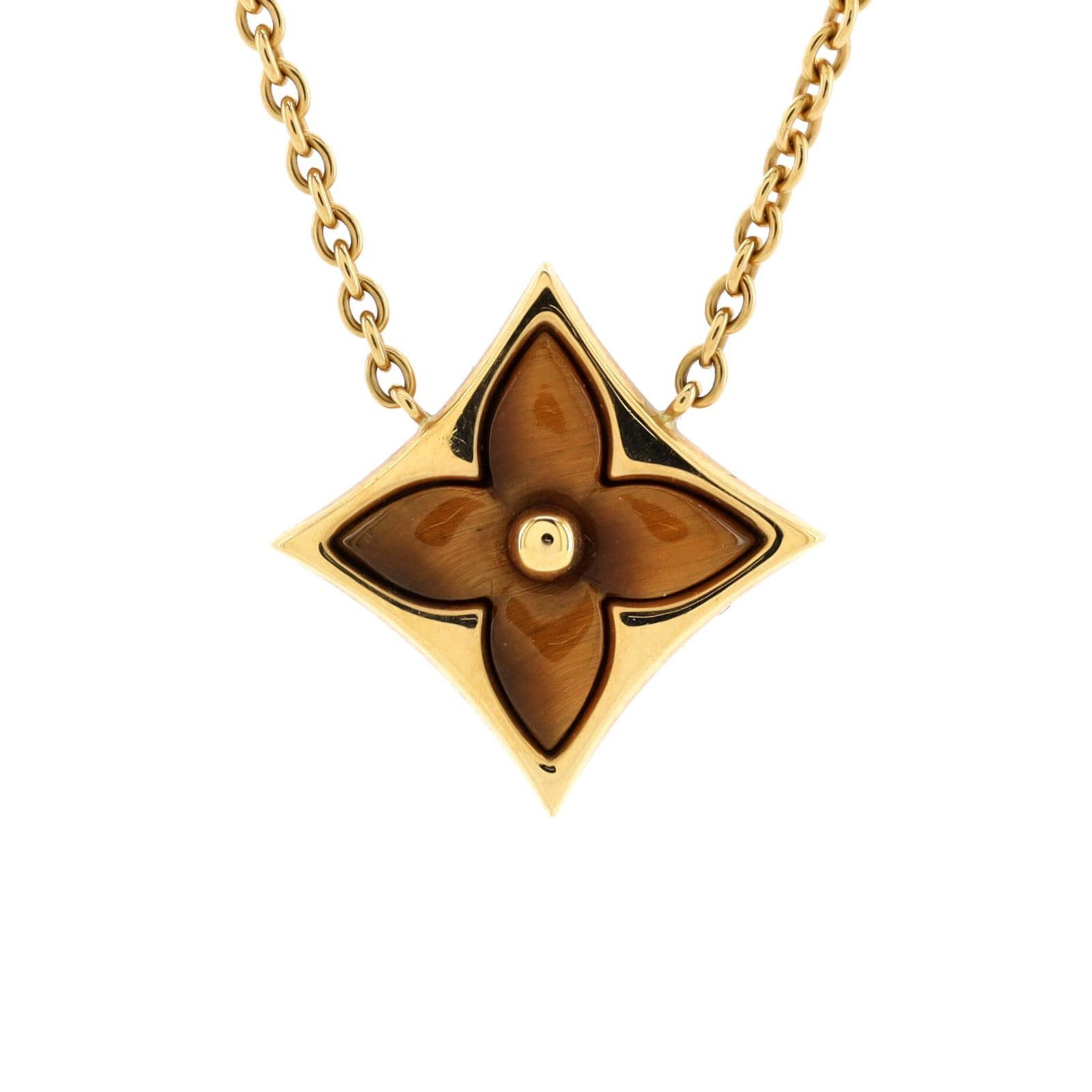 image of Louis Vuitton Color Blossom Star Pendant Necklace 18K Yellow Gold, Women's