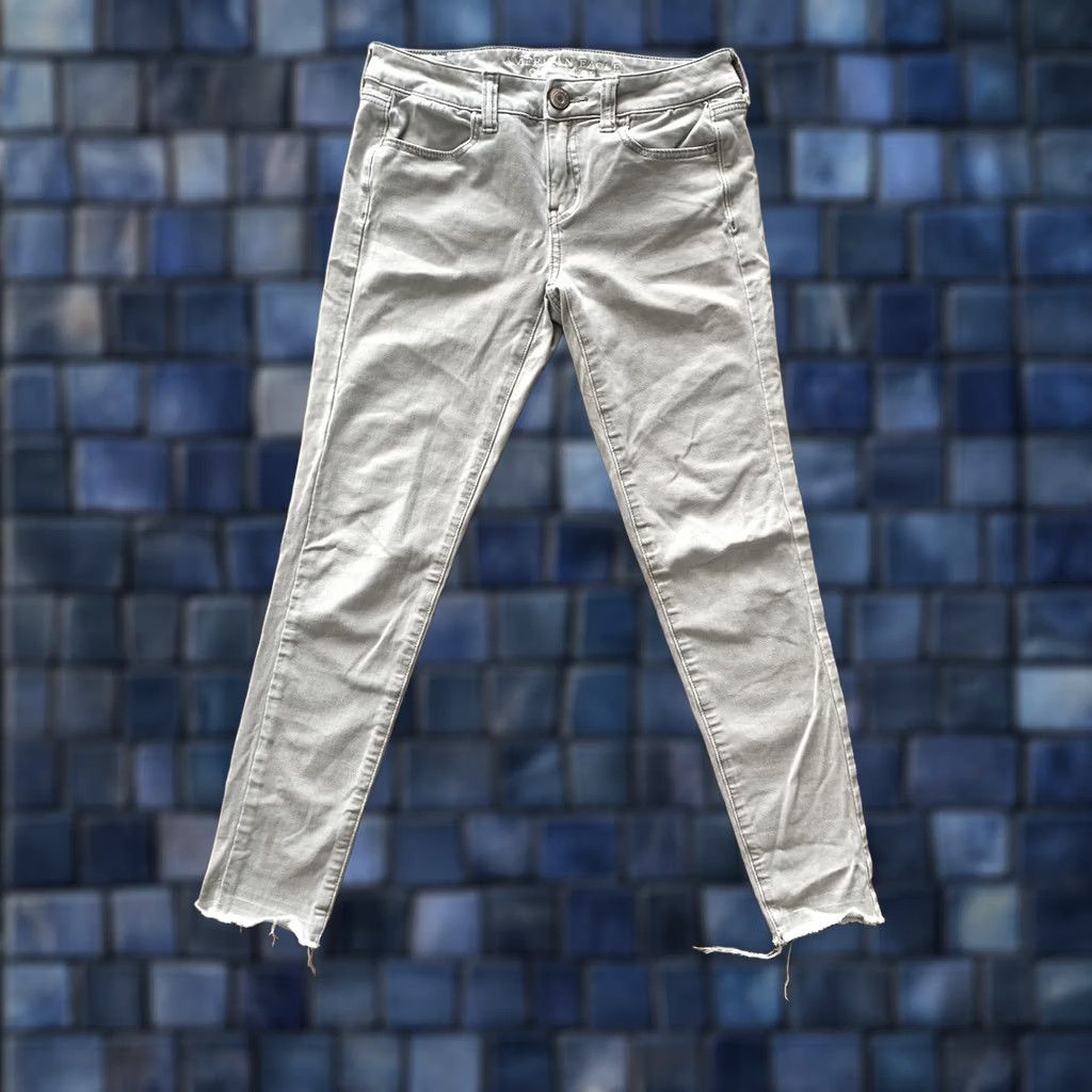 American Eagle Outfitters VINTAGE American Eagle Outfitters AEO Sateen Women's 4 Denim Jeans 27x26 Gray 360 Stretch Skinny Jegging Slim Waist 27 Inseam 26 Inseam Womens Jeans? Size 27" / US 4 / IT 40 - 1 Thumbnail