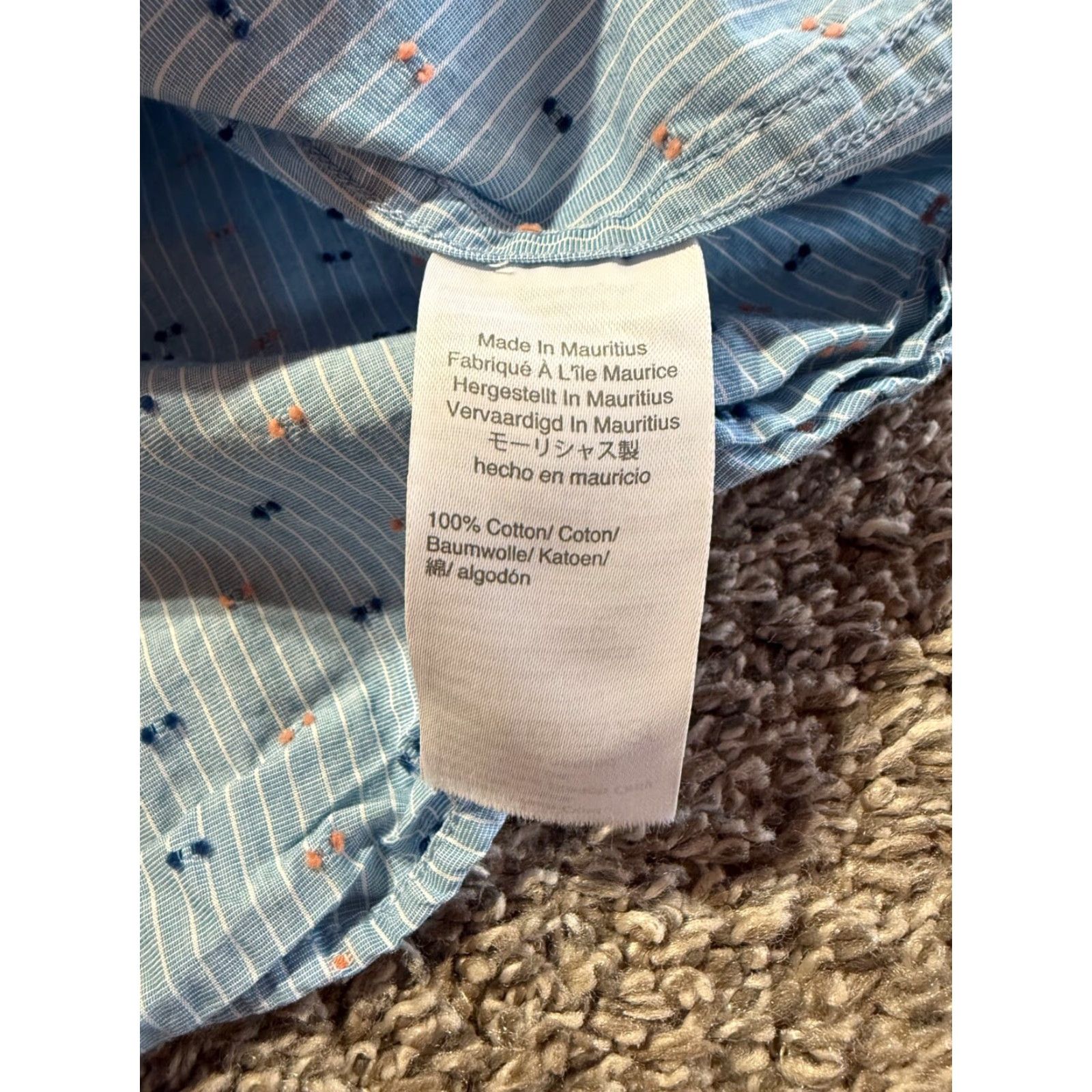 J.Crew J.Crew Mercantile Shirt Button-Down XL Blue Stripe Dots Men Short Sleeve Button-Up 2056 Size US XL / EU 56 / 4 - 5 Thumbnail