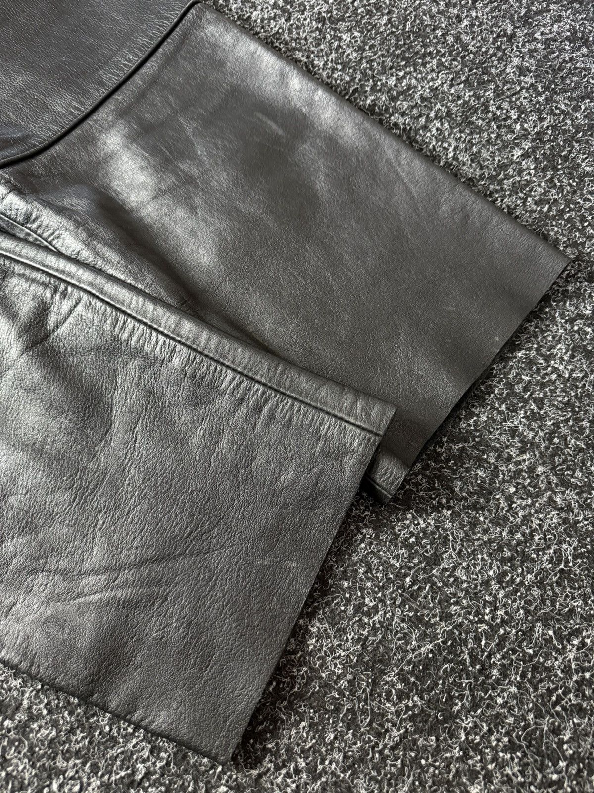 Genuine Leather Leather Biker MOTO Rock Punk Opium Chrome Style Pants Black Size US 31 - 18 Thumbnail