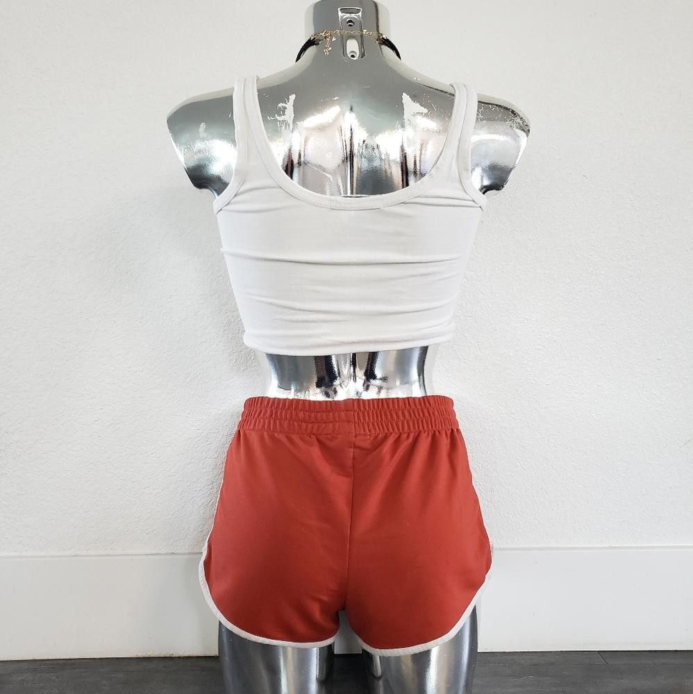 Forever 21 Rust White Detailed F21 Sweat Short Size 28" / US 6 / IT 42 - 2 Thumbnail