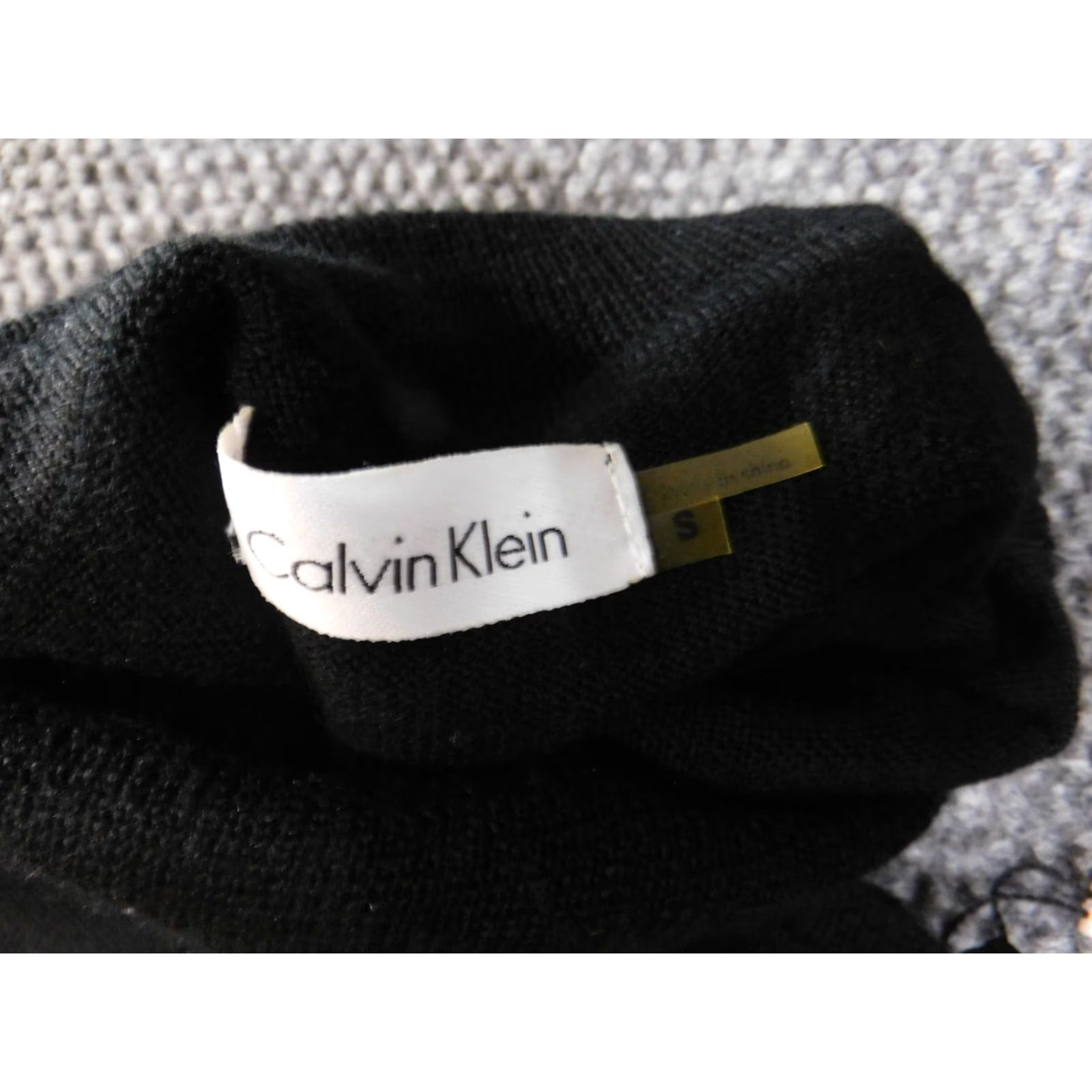 Calvin Klein Calvin Klein Womens Dress S Midi Black A-Line Wool Knit Stretch Mock Neck Puff Sleeve Crochet Casual Summer Size S / US 4 / IT 40 - 5 Thumbnail