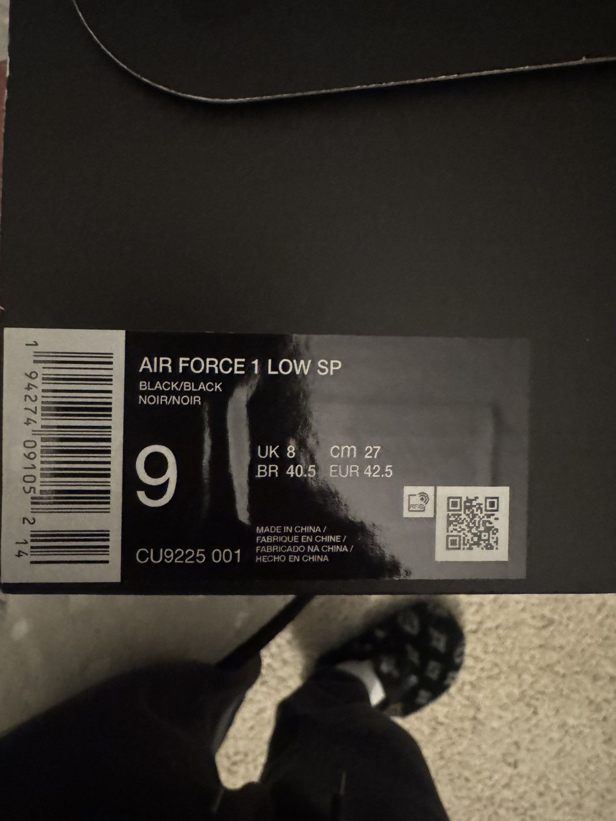 Nike × Supreme Supreme x Nike Air Force 1 Low - Black Size US 9 / EU 42 - 7 Thumbnail