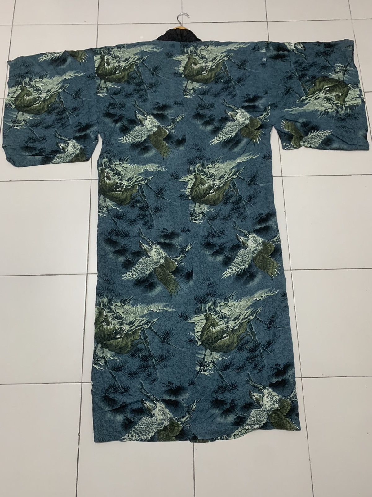 Japanese Brand Vintage Kimono Japan Traditional Tiger & Eagle Full print Size US XL / EU 56 / 4 - 4 Thumbnail