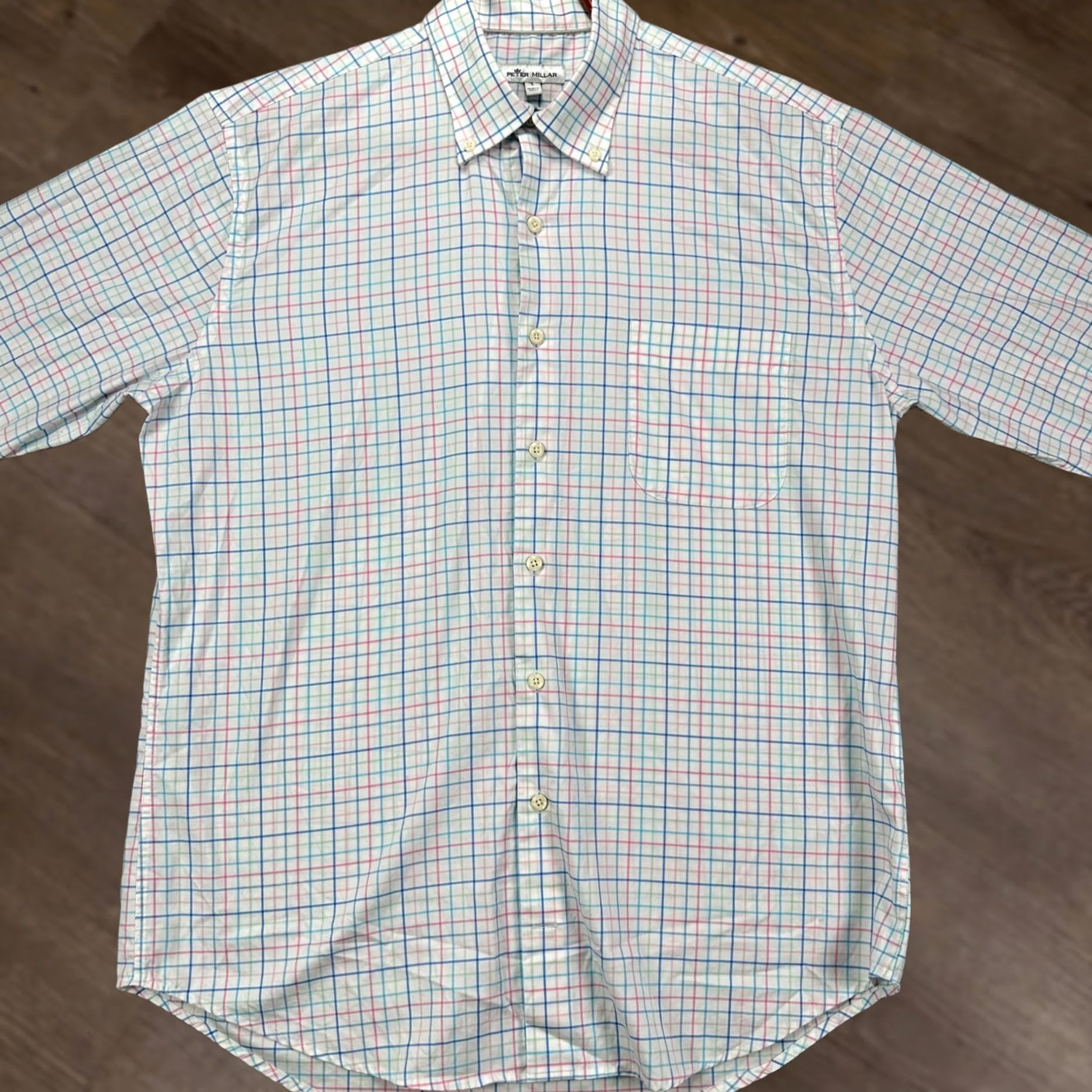 Peter Millar VINTAGE Peter Millar Shirt Button Down Mens Large Blue Red Plaid Pocket Stretch Casual Size US L / EU 52-54 / 3 - 1 Thumbnail