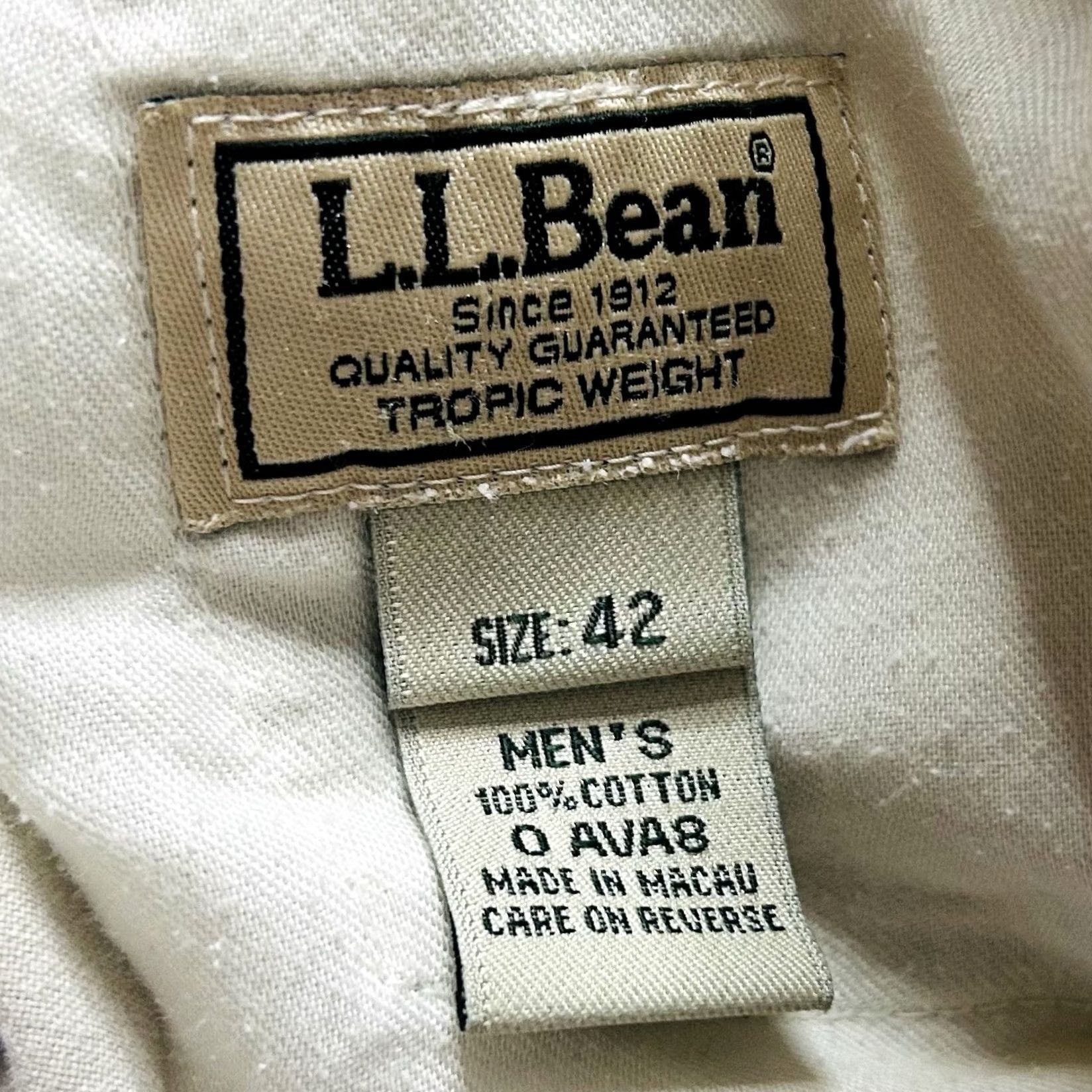 Vintage LL Bean Cargo Shorts Light Beige 100% Cotton 42 x 6 Flex Waist Casual Outdoors Men Size US 42 / EU 58 - 2 Thumbnail