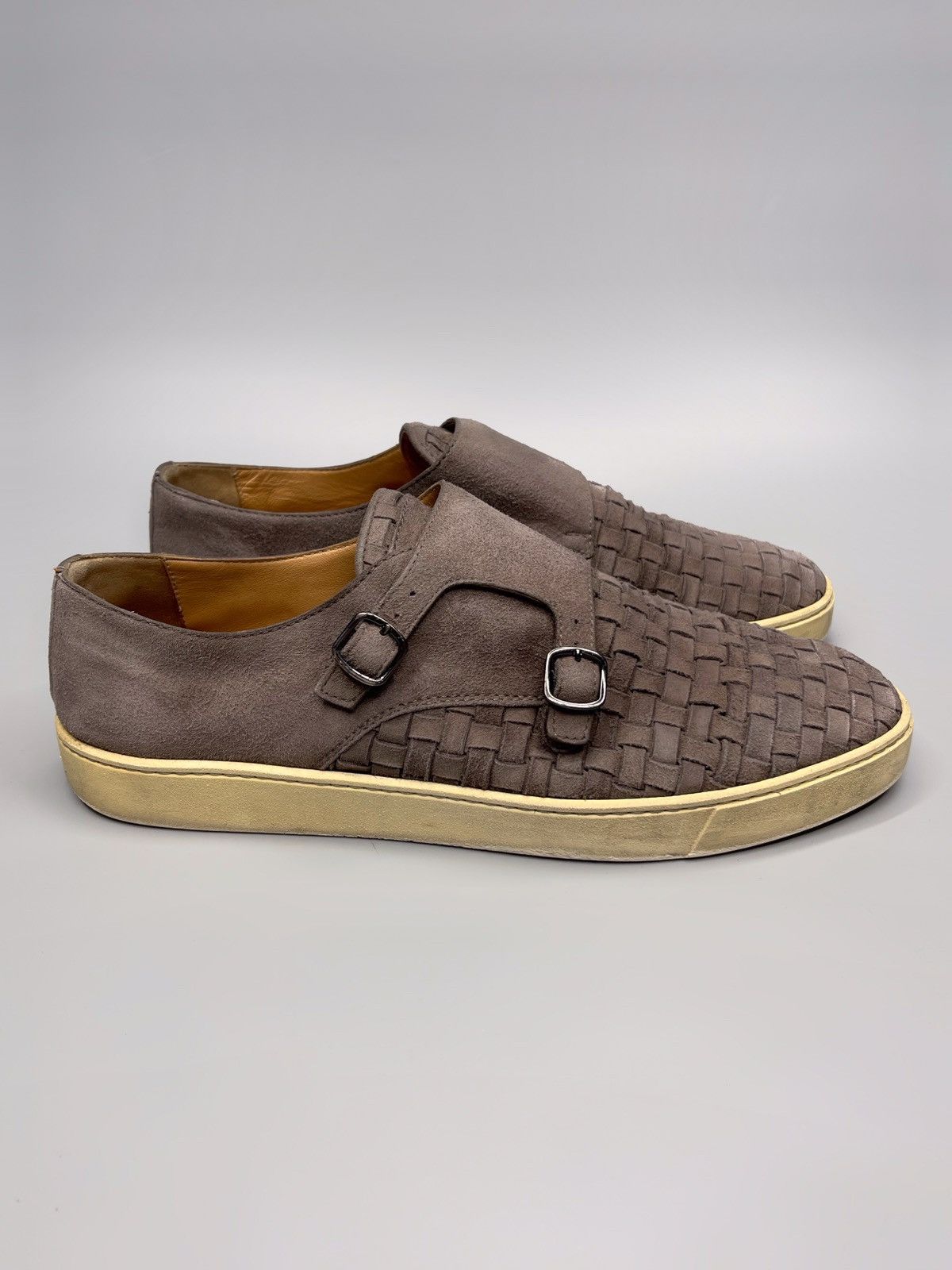 Santoni Santoni Double Monk Strap Suede Sneakers Low Top Size US 10 / EU 43 - 1 Thumbnail