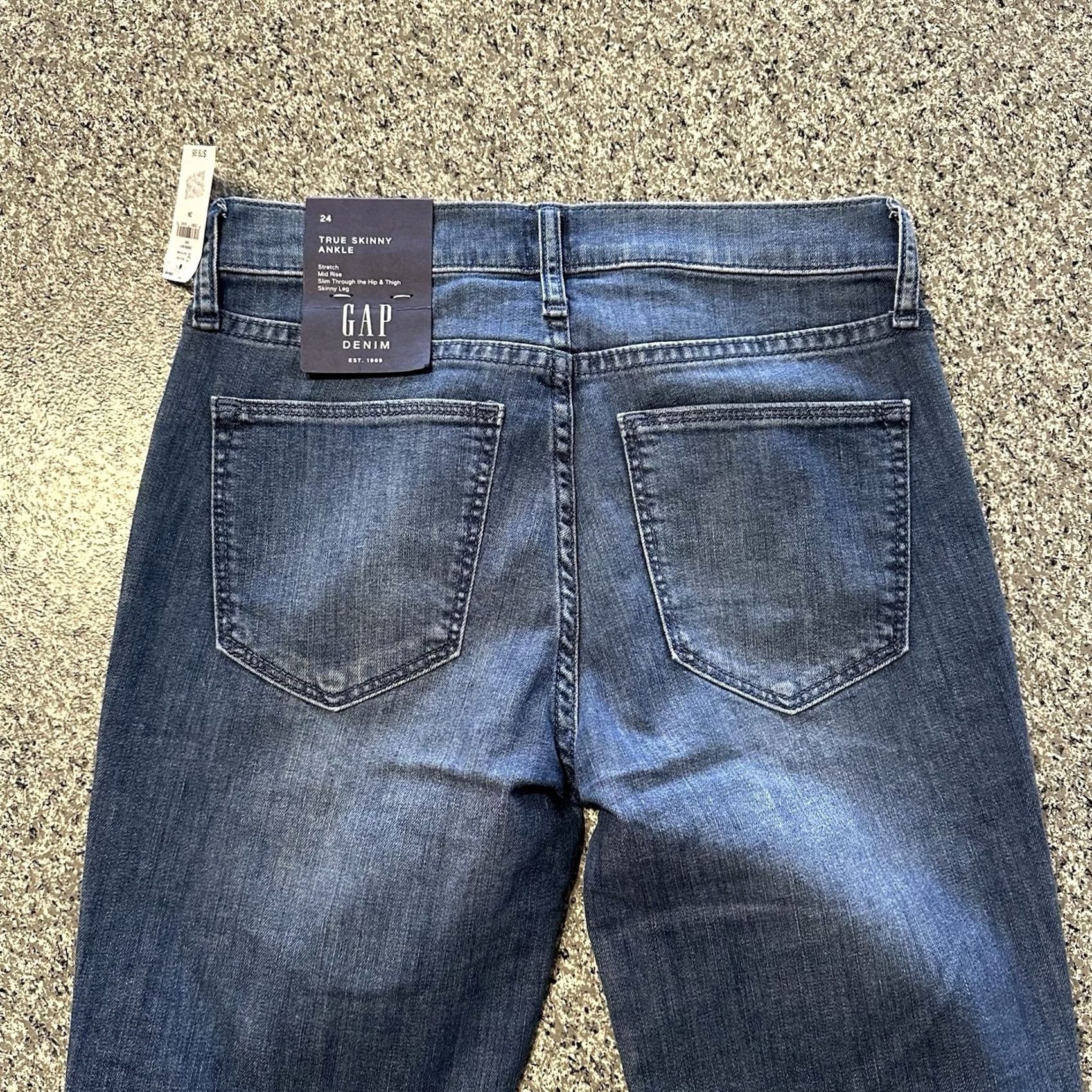 Gap Gap Womens Jeans 24x26 True Skinny Ankle Mid Rise Stretch Denim Distressed Blue 5-Pocket Style Size 42" / US 20 - 4 Thumbnail