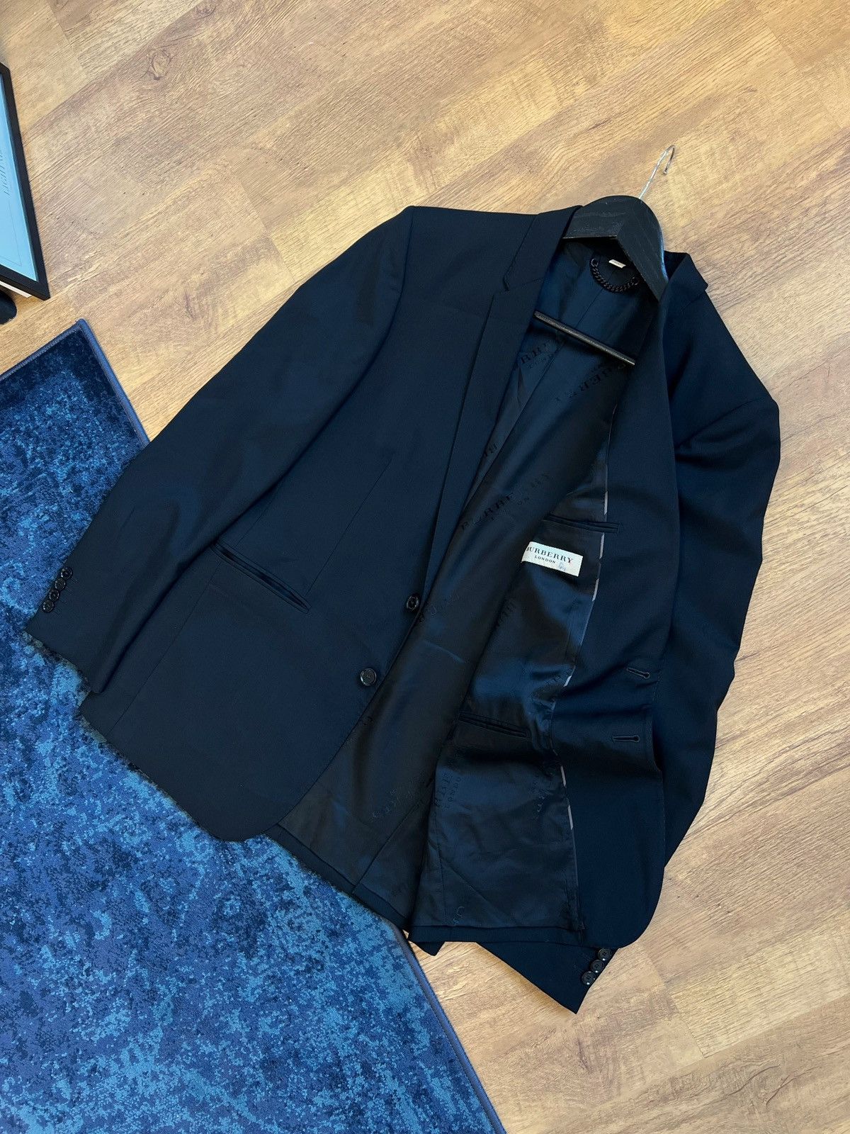 Burberry Burberry Blazer Wool Black Suit Jacket Size 52R - 1 Thumbnail