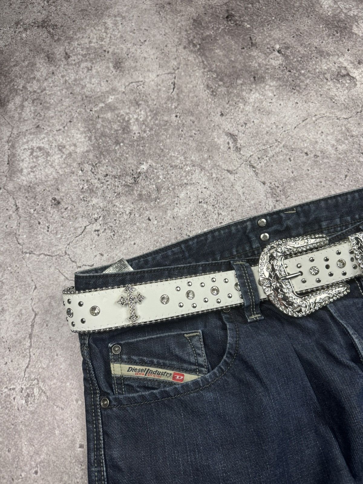 Japanese Brand 00’s NUMBER NINE STYLE CRYSTAL CROSS RARE Y2K BELT VINTAGE Size ONE SIZE - 4 Thumbnail