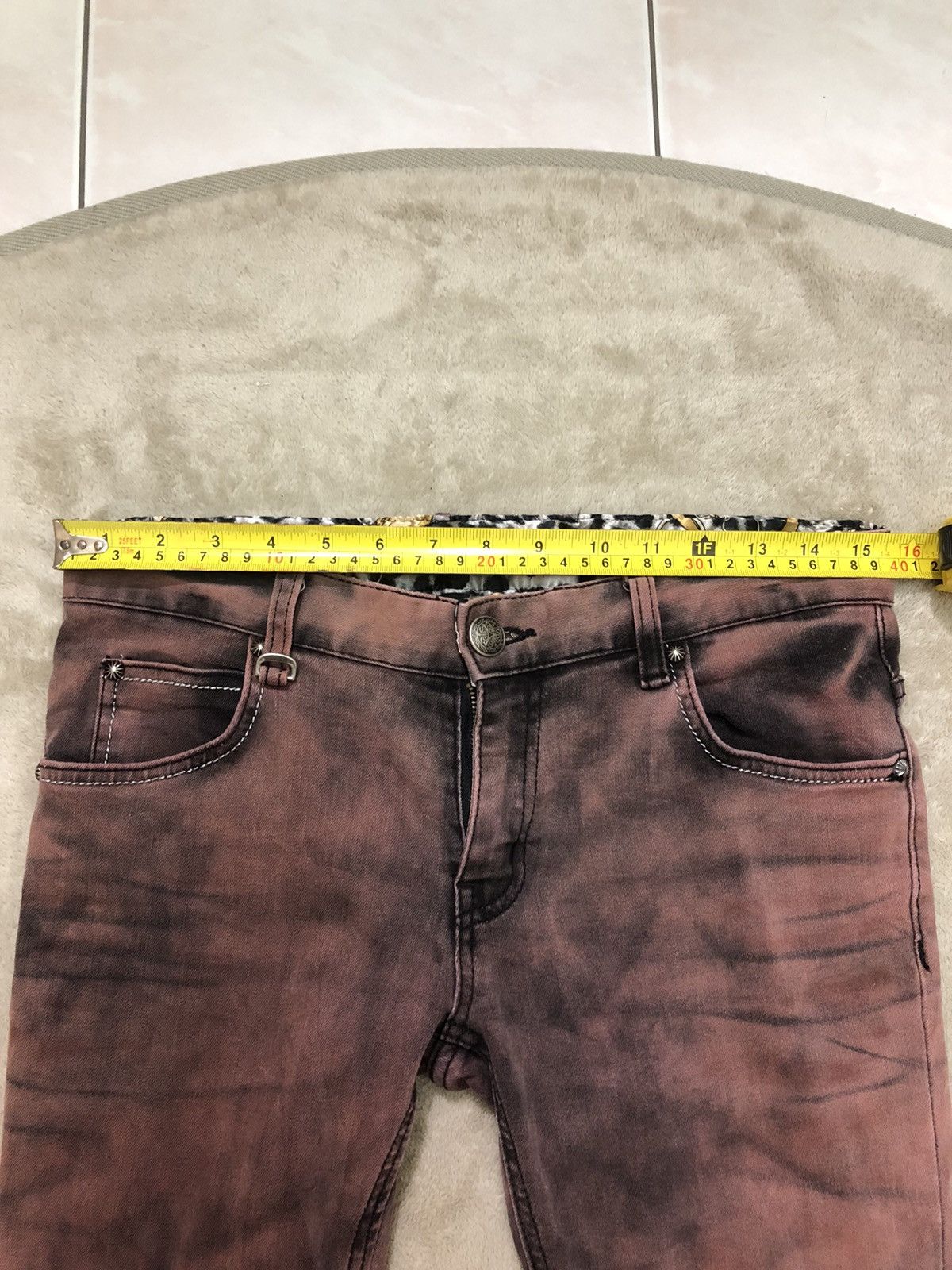 Vintage 🔥 Vintage Wild Party Burning Flame Punk Jeans Size US 31 - 10 Thumbnail