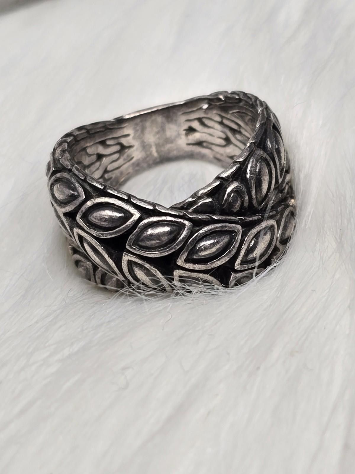 John Hardy John Hardy 925 Silver Batu Kawung Overlap Band Ring Size 7 Size ONE SIZE - 6 Thumbnail