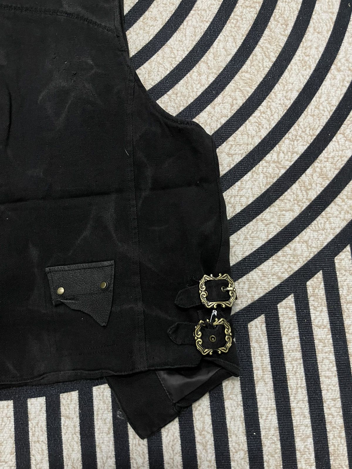 If Six Was Nine 2000s MIDAS PUNK VEST COTTON LEATHER DISTRESSED Size US S / EU 44-46 / 1 - 12 Thumbnail
