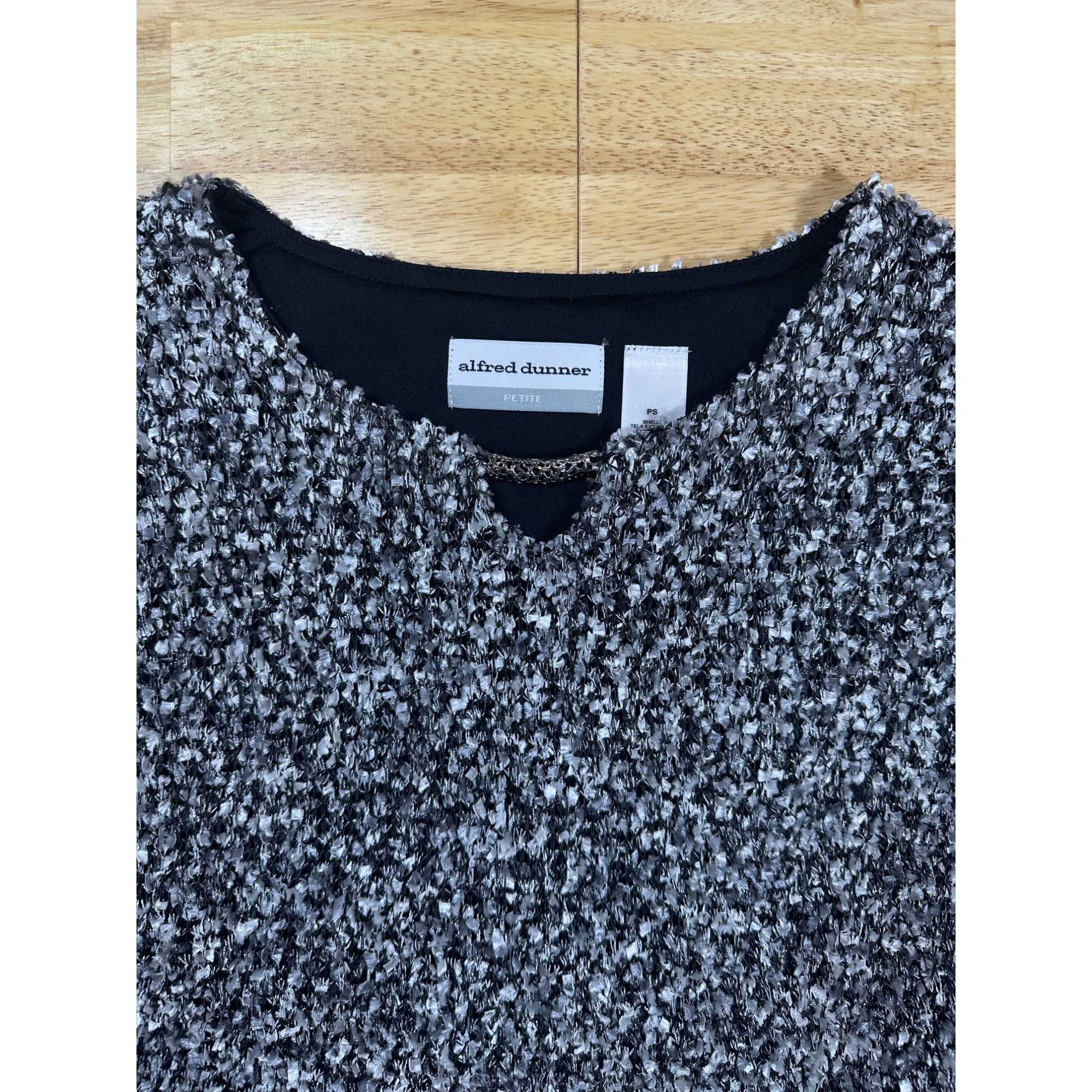 Other Alfred Dunner Women's Petite Eyelash Overlay 3/4 Sleeve Bla Size S / US 4 / IT 40 - 5 Thumbnail