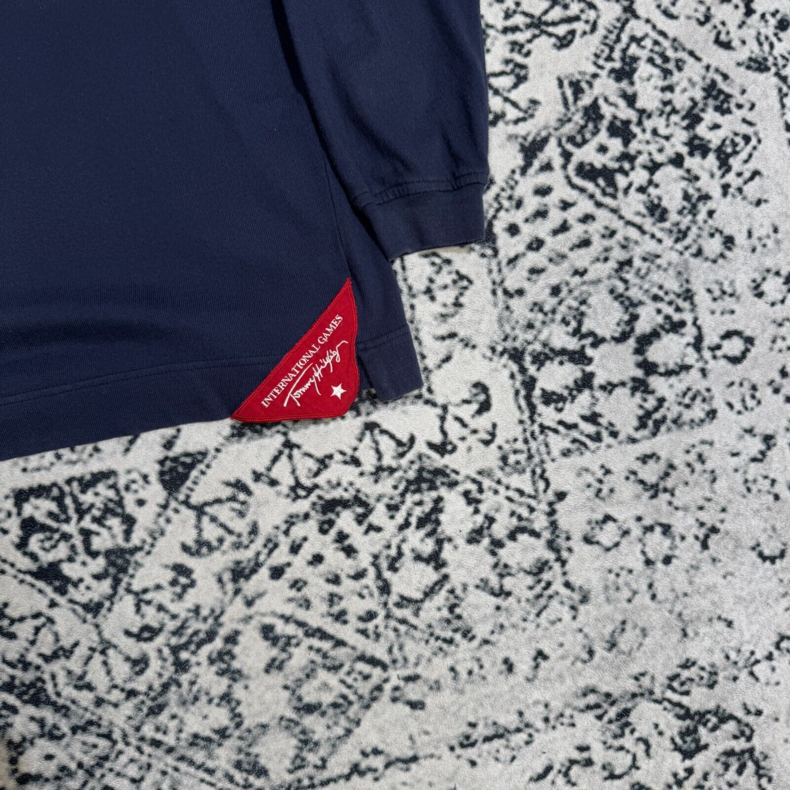 Tommy Hilfiger × Vintage Vintage Tommy Hilfiger Navy Cotton Polo Rugby Shirt Size S Size US S / EU 44-46 / 1 - 3 Thumbnail