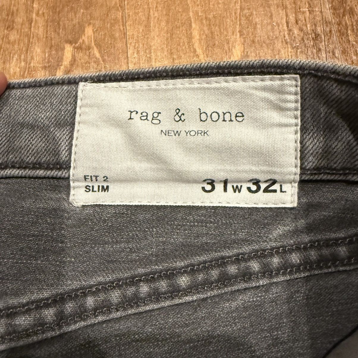 Rag & Bone Slim Fit Gray Rag & Bone Denim 31 W 32 L Size US 31 - 3 Thumbnail