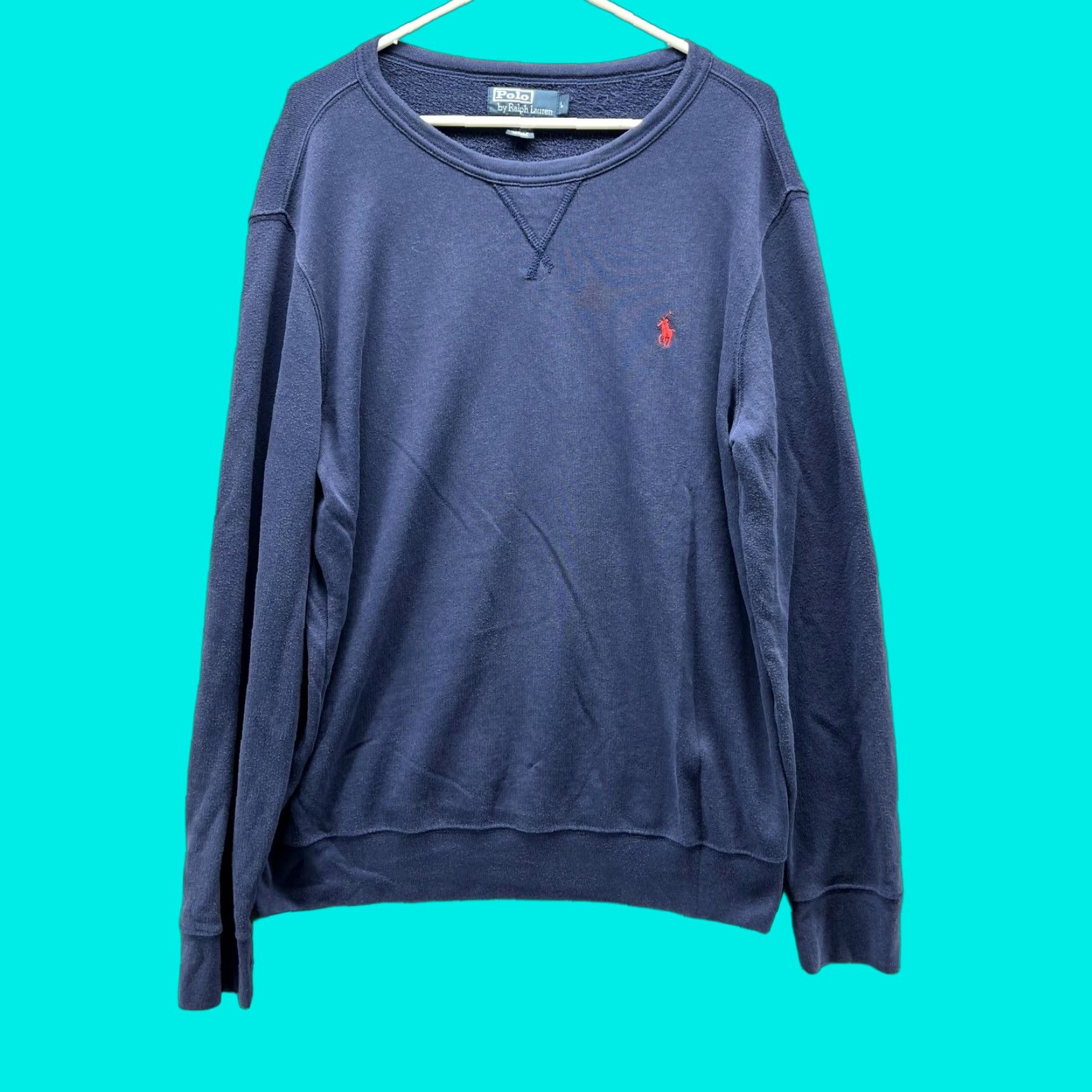 Polo Ralph Lauren VINTAGE Polo Ralph Lauren Sweater Men Large Adult Blue Pullover Crewneck Fleece Pony Size US L / EU 52-54 / 3 - 1 Thumbnail