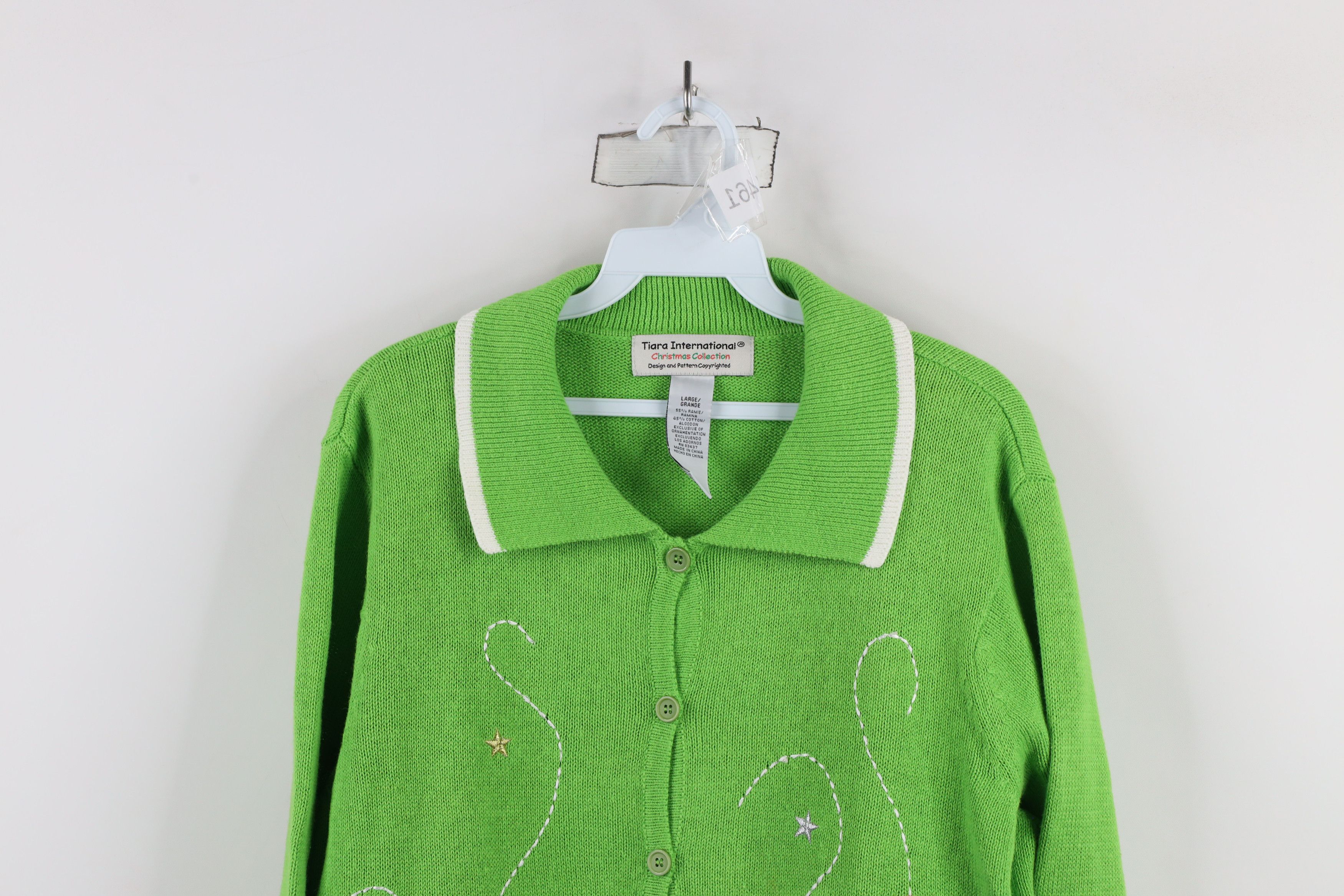 Vintage Vintage 90s Streetwear Town Winter Knit Cardigan Sweater Size L / US 10 / IT 46 - 2 Thumbnail
