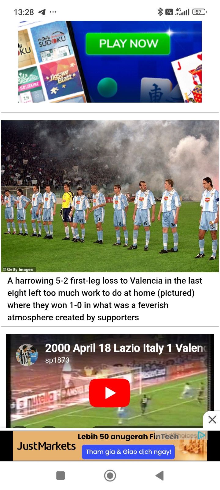 Vintage RARE Vtg 99/00 Lazio jersey ⚽🇮🇹 European Champions League Size US XL / EU 56 / 4 - 13 Thumbnail
