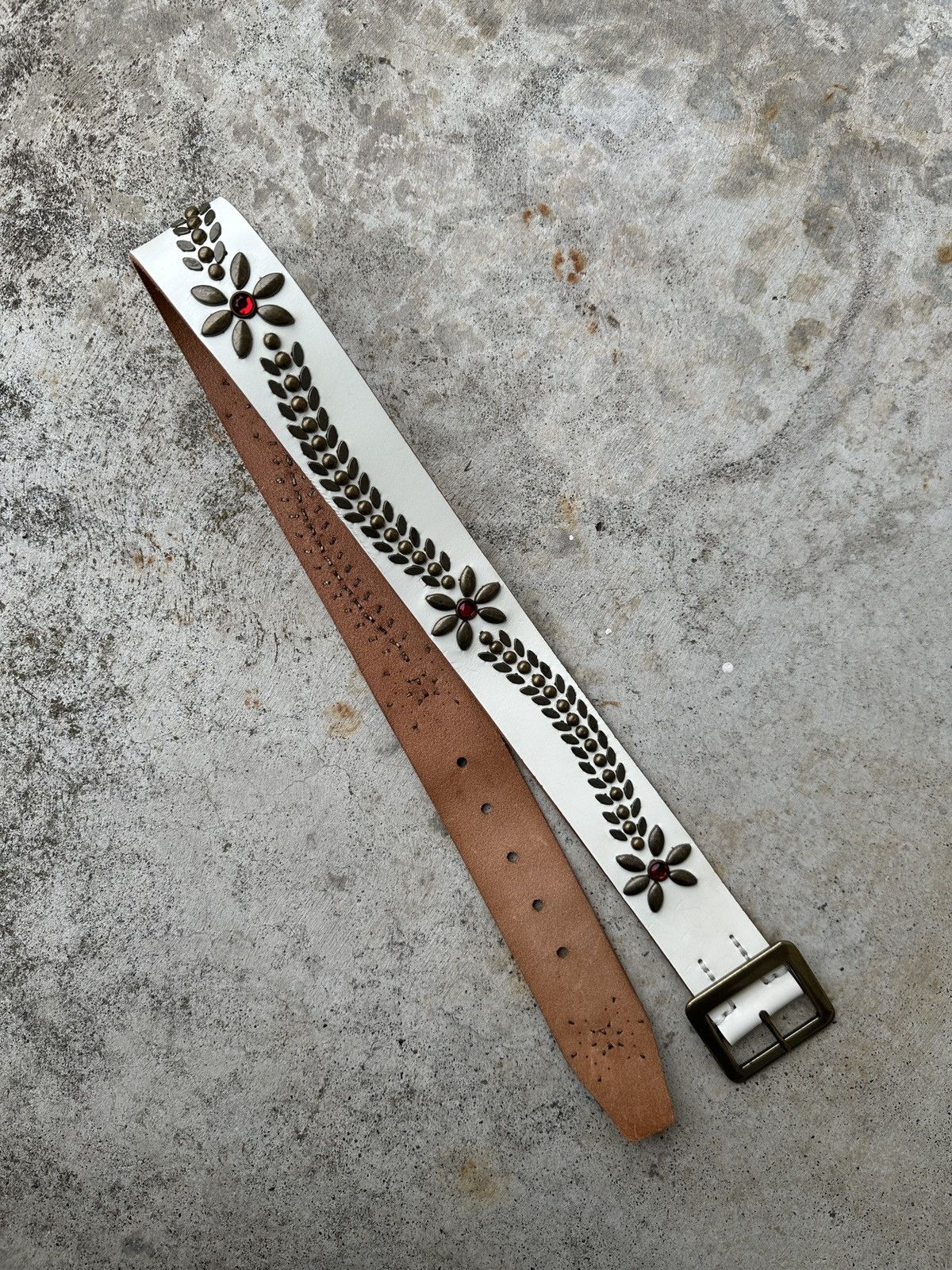 Hollywood Trading Company Western Studs gemstones leather navajo disco belt buckle htc Size ONE SIZE - 1 Thumbnail