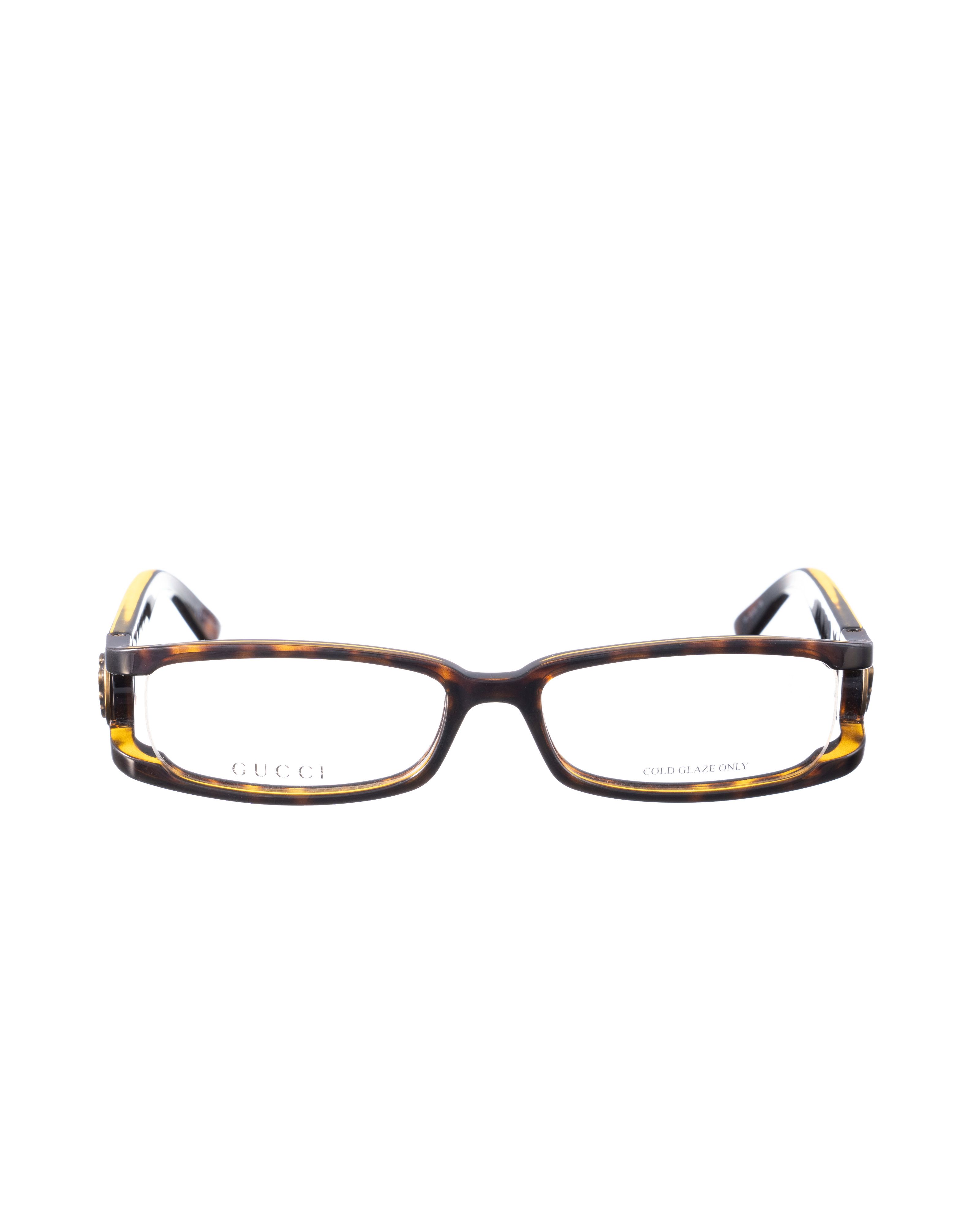 Gucci Gucci 00s Brown Rectangular Glasses with Gold Details Size ONE SIZE - 3 Thumbnail