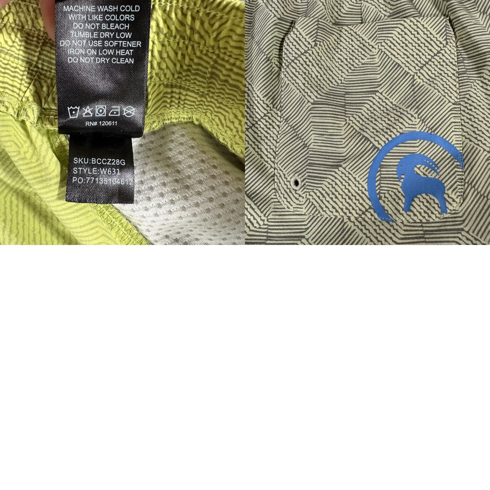 Vintage Backcountry Pecos Shorts Swim Mens 2XL Neon Yellow Geometric Drawstring Water Size US 39 - 9 Thumbnail