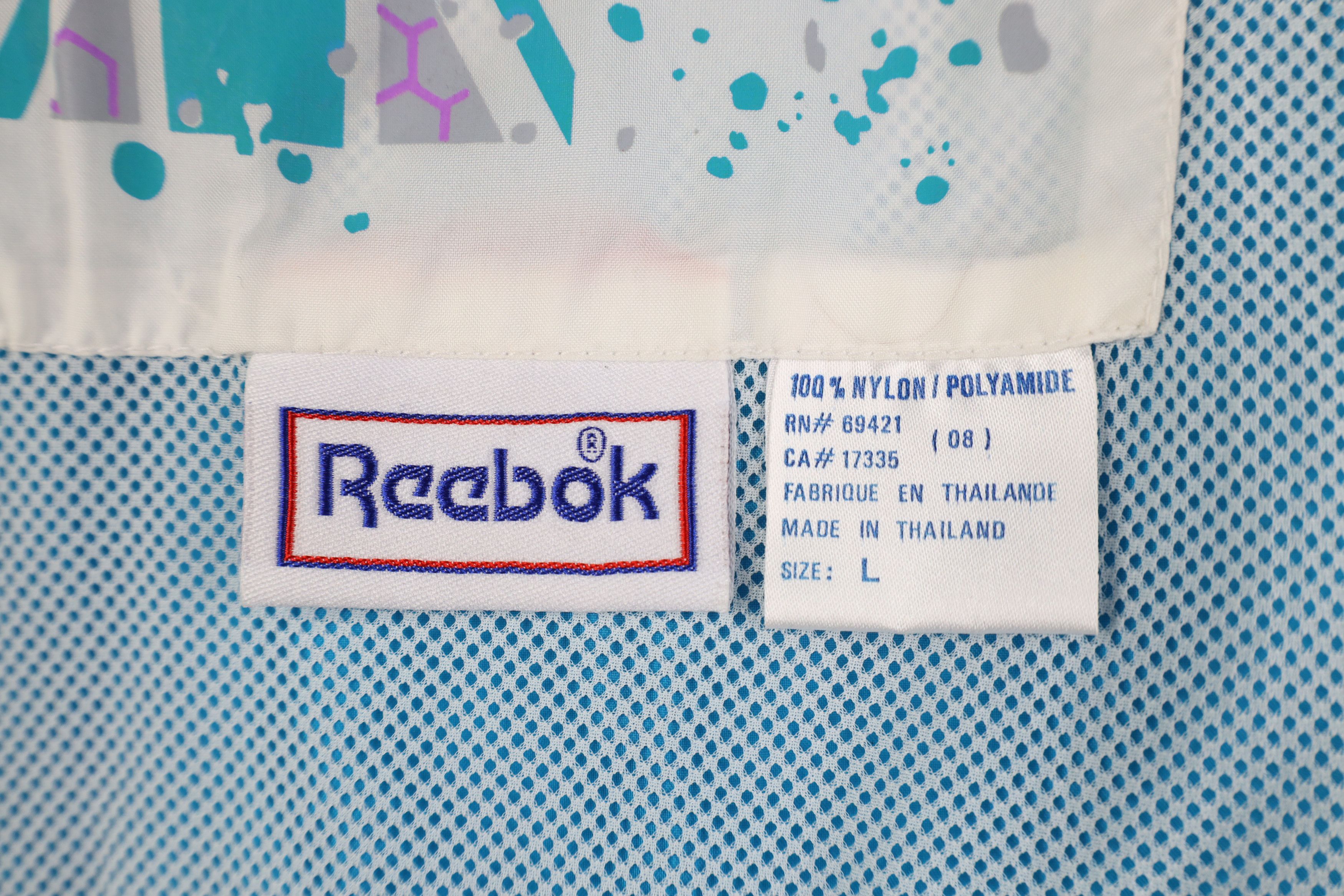 Reebok Vintage 90s Reebok Spell Out Hooded Windbreaker Jacket Size L / US 10 / IT 46 - 13 Thumbnail