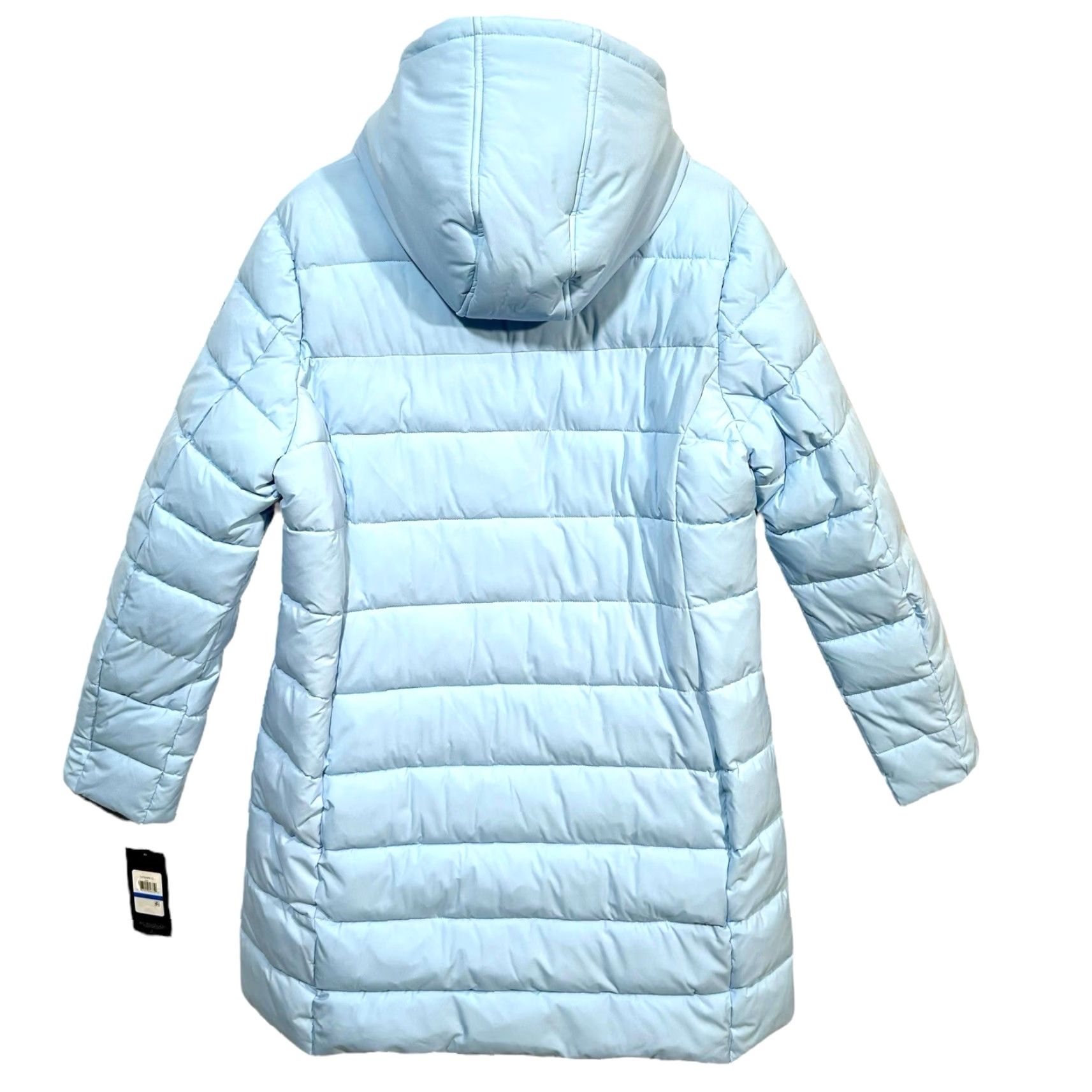 Tommy Hilfiger Tommy Hilfiger Womens Long Puffer Jacket Winter Coat XL Light Blue Zip Pockets Coat Womens XL Blue Quilted Hooded Removable Hood Puffer Jacket Size XL / US 12-14 / IT 48-50 - 6 Thumbnail