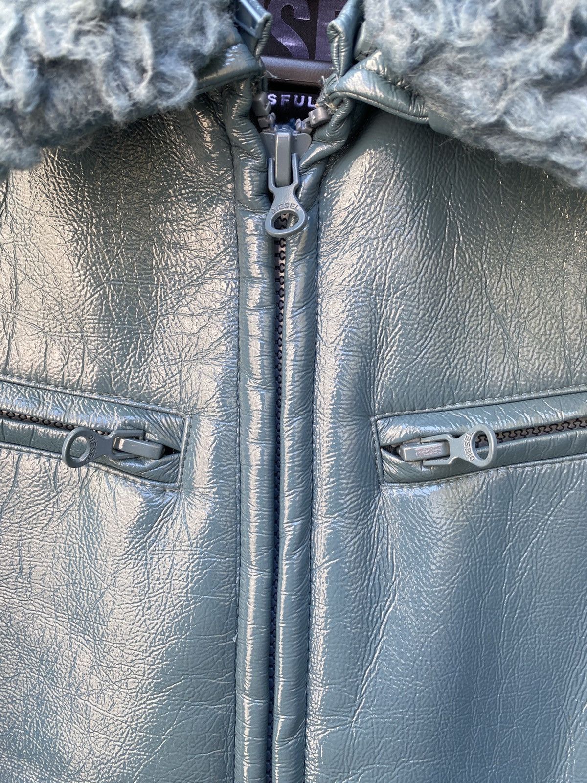 Diesel Diesel- Faux Shearling Leather Fur Jacket Size US L / EU 52-54 / 3 - 9 Thumbnail