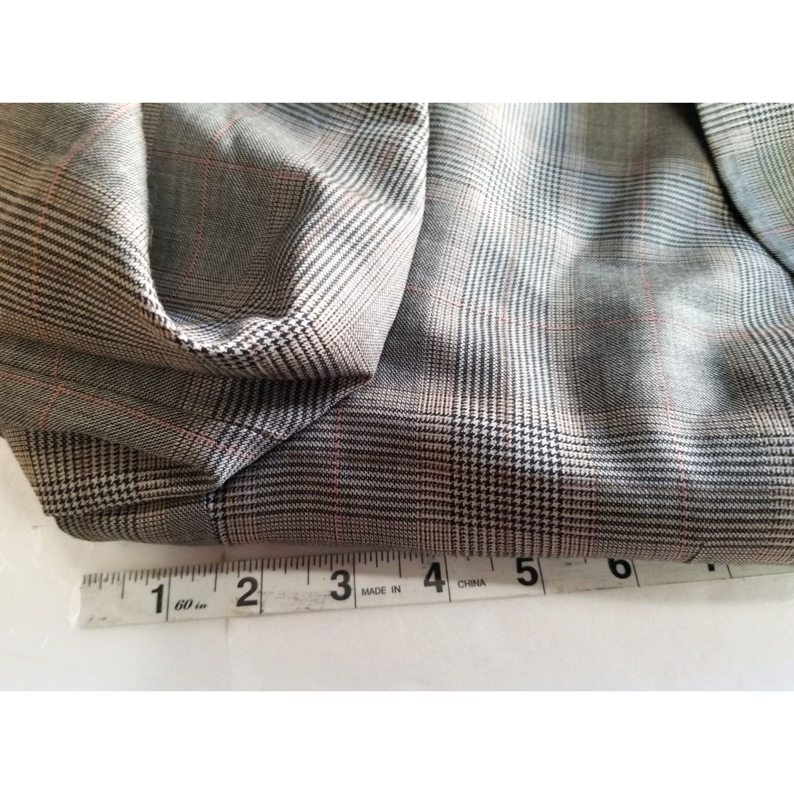 Vintage Alexandre London Plaid Gray Wool Blazer Mens 46L Jacket Two-Button Notch Lapel Regular Fit Casual Shirt/Coat Size 46R - 3 Thumbnail