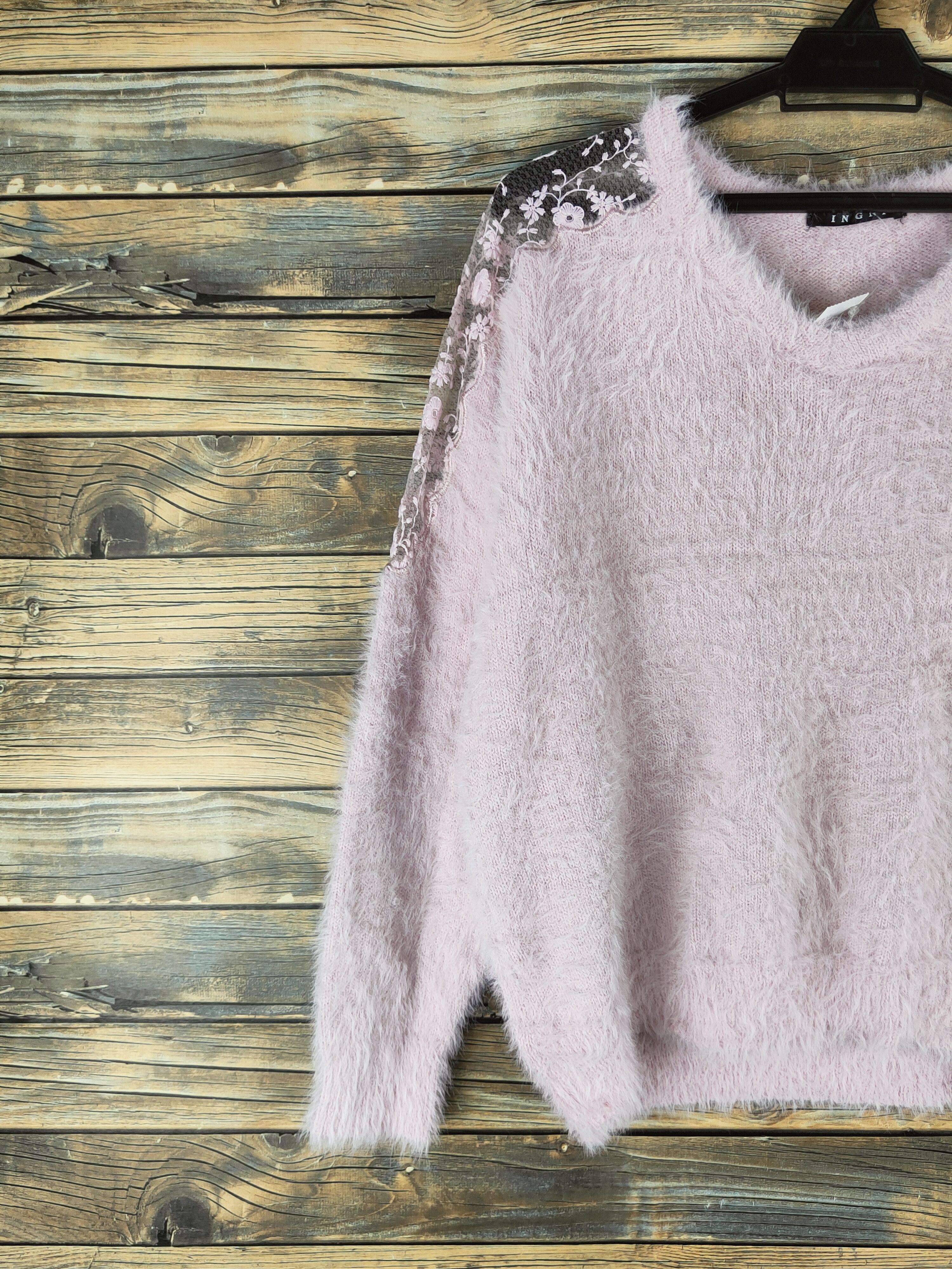 Japanese Brand DL Ingni Light Purple Fur Mohair Knitwear #46-552 Size M / US 6-8 / IT 42-44 - 3 Thumbnail