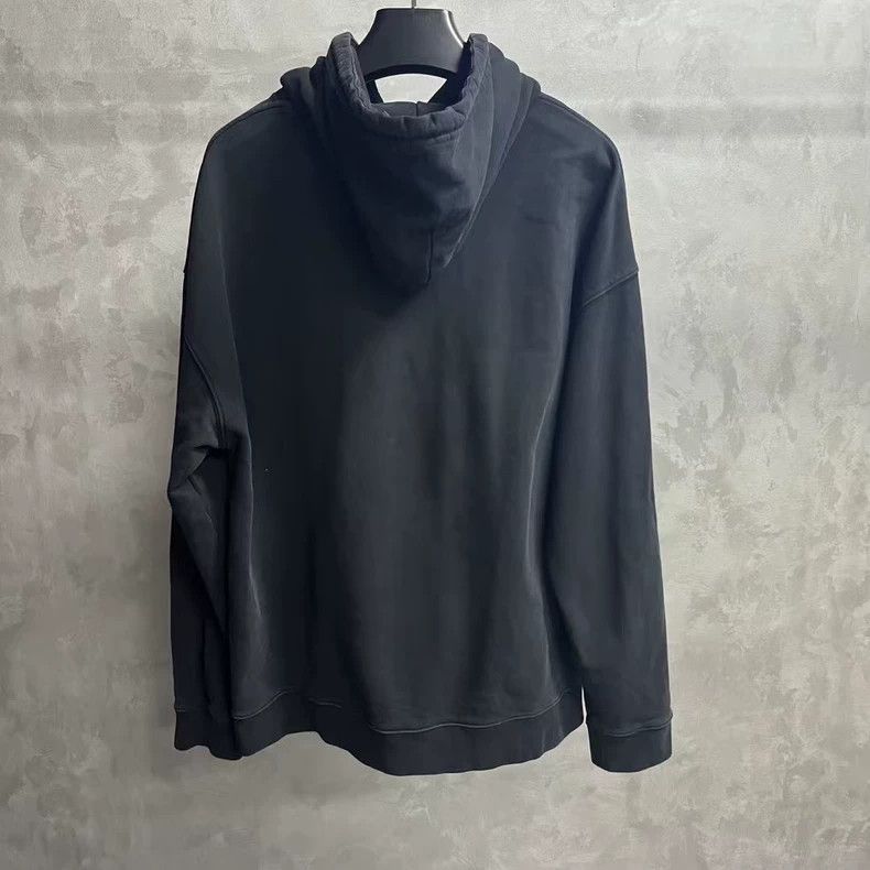 Loewe LOEWE Black Leather Patch Hooded Sweatshirt Size XL / US 12-14 / IT 48-50 - 2 Thumbnail