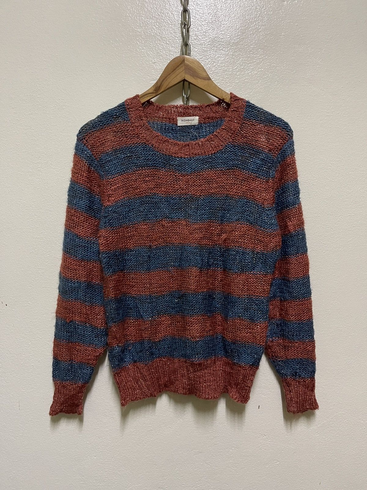 Vintage × Yves Saint Laurent Yves Saint Laurent Tricots Striped Jumper Size US S / EU 44-46 / 1 - 1 Thumbnail