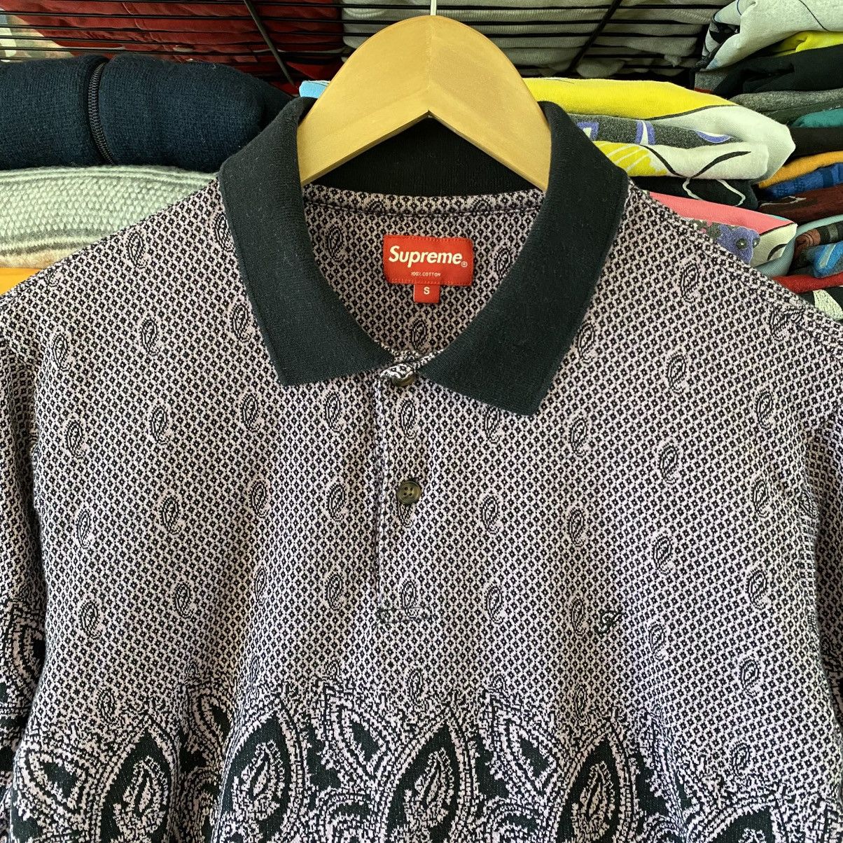 Supreme Supreme Paisley Long Sleeve Polo Shirt Purple 2016 Size US S / EU 44-46 / 1 - 2 Thumbnail