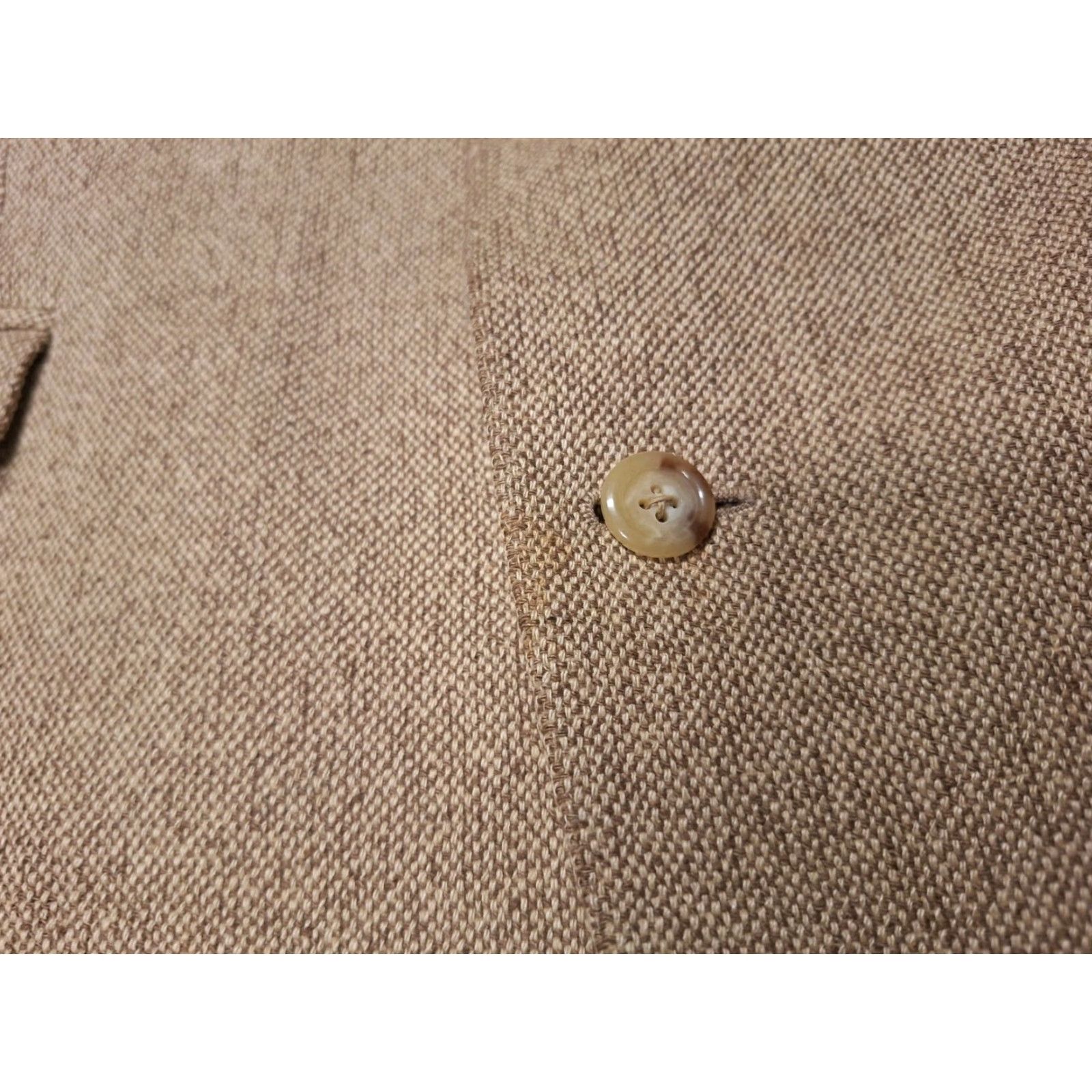 Polo Ralph Lauren VINTAGE Polo Ralph Lauren Blazer Mens 46R Tan VTG Made In Italy 100% Silk Distressed Size US XXL / EU 58 / 5 - 7 Thumbnail