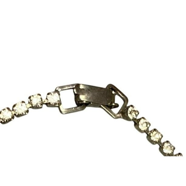 Other Vintage Rhinestone Necklace With Marquis Pendant & Silver-To Size ONE SIZE - 5 Thumbnail