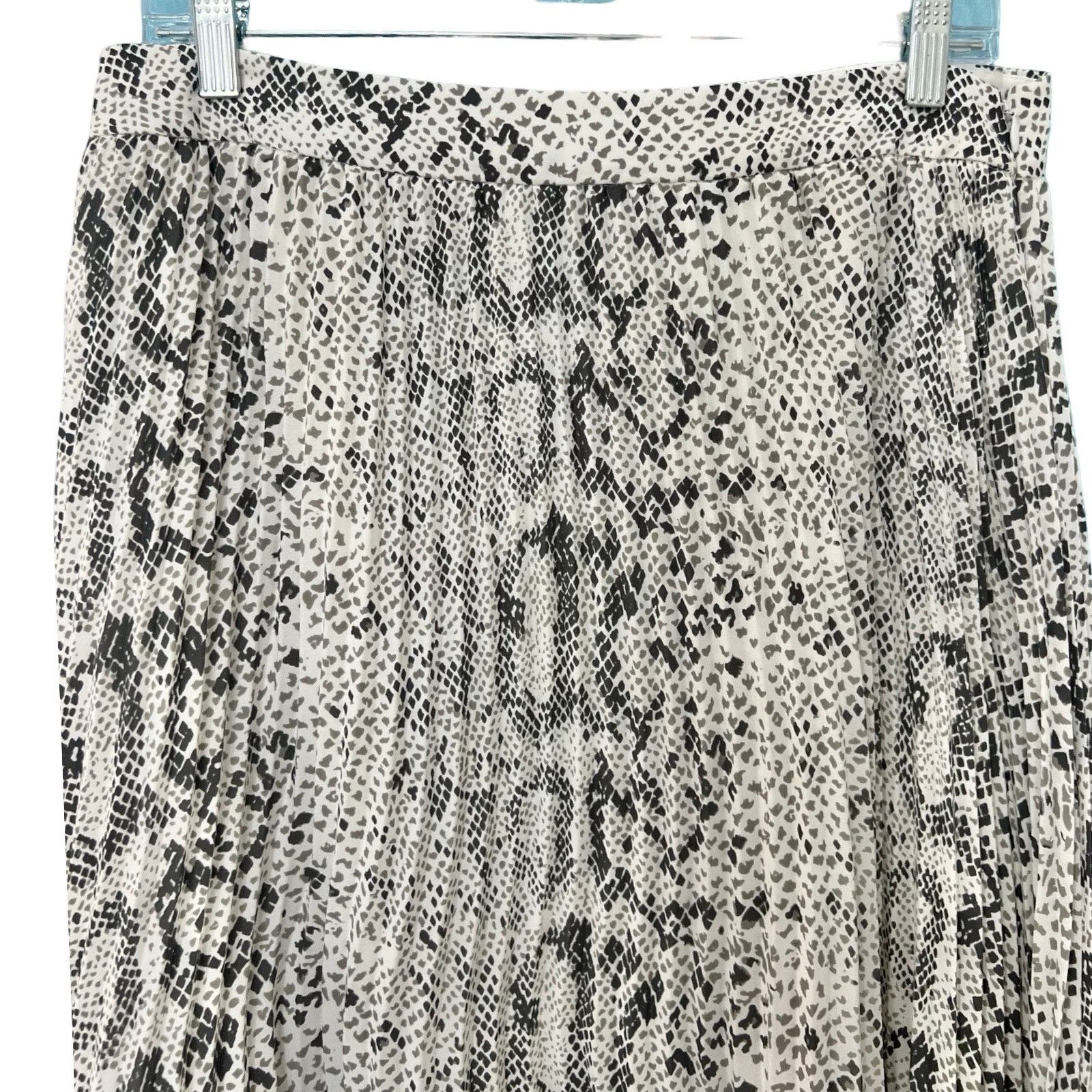 J.Crew J. Crew Gray White Snakeskin Snake Pleated Midi Skirt 10 NEW Grailed