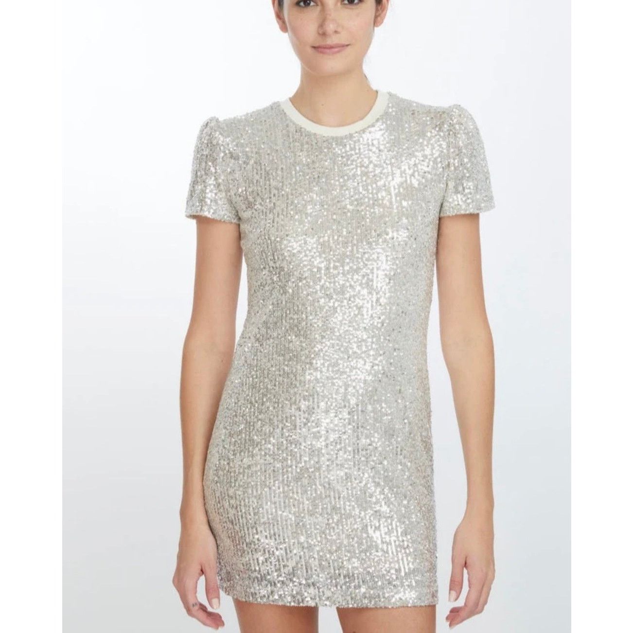Generation Love NWT Generation Love Donna Sequin Dress Silver size XXS Size XXS / US 00 / IT 34 - 1 Thumbnail