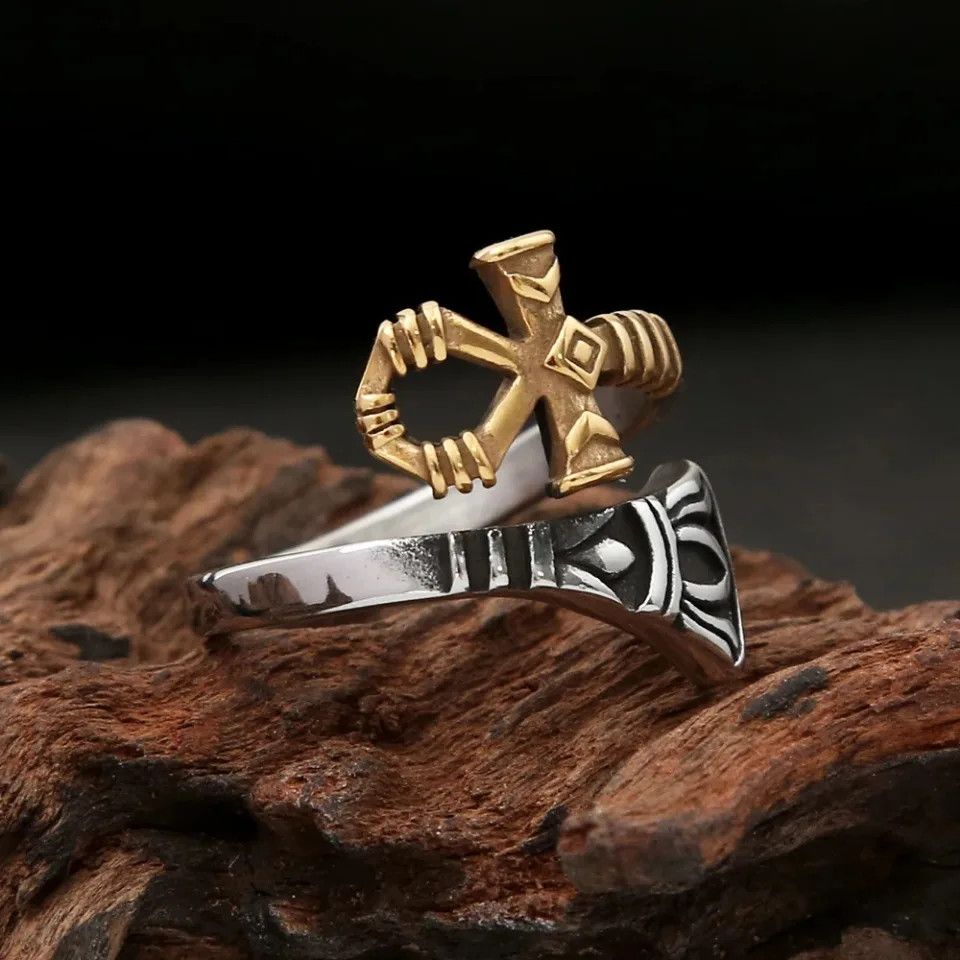 Japanese Brand × Jewelry × Vintage Egyptian Anka Cross Ring Size ONE SIZE - 1 Thumbnail