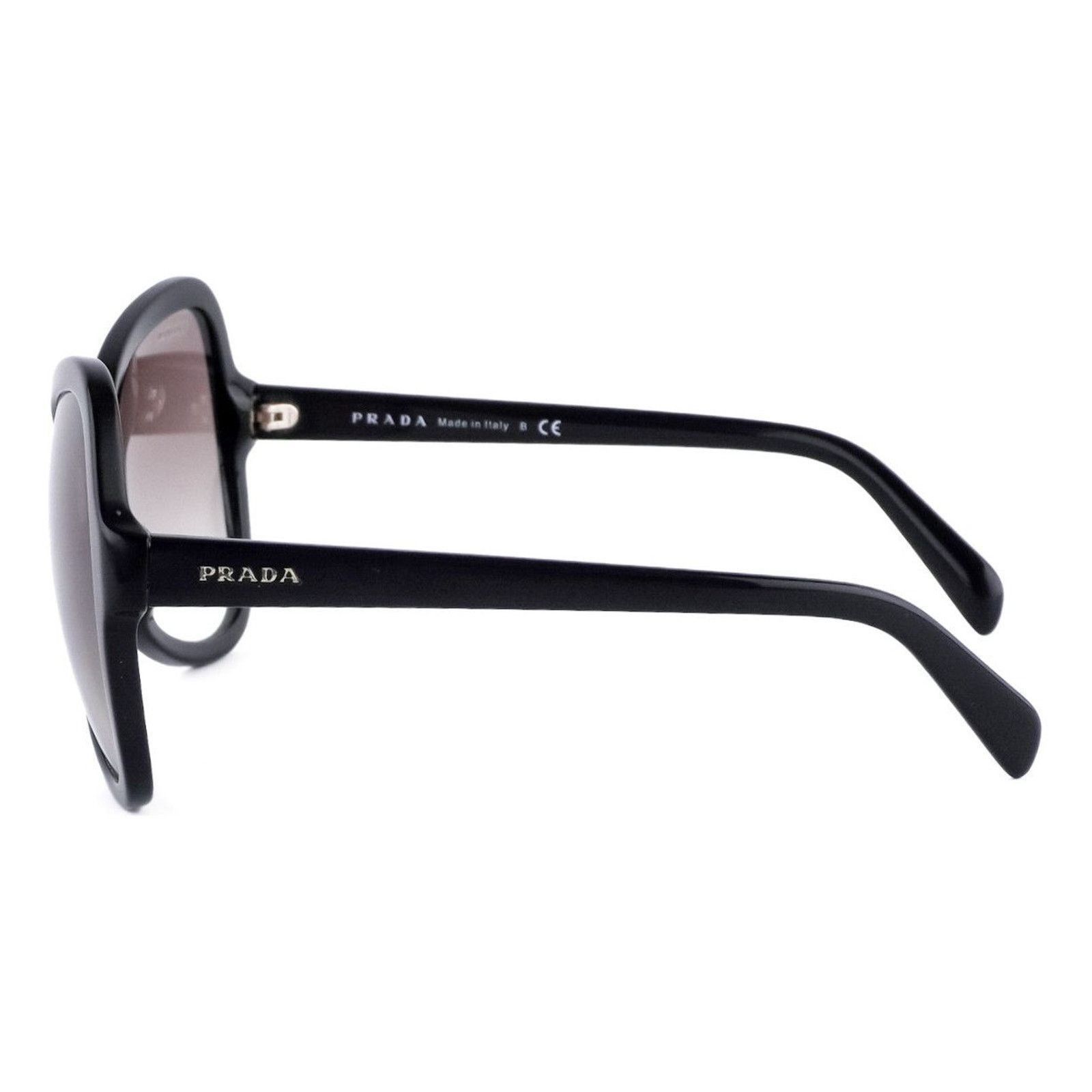 Prada Prada Silver Logo Oversized Oval Black Mask Sunglasses Size ONE SIZE - 3 Thumbnail