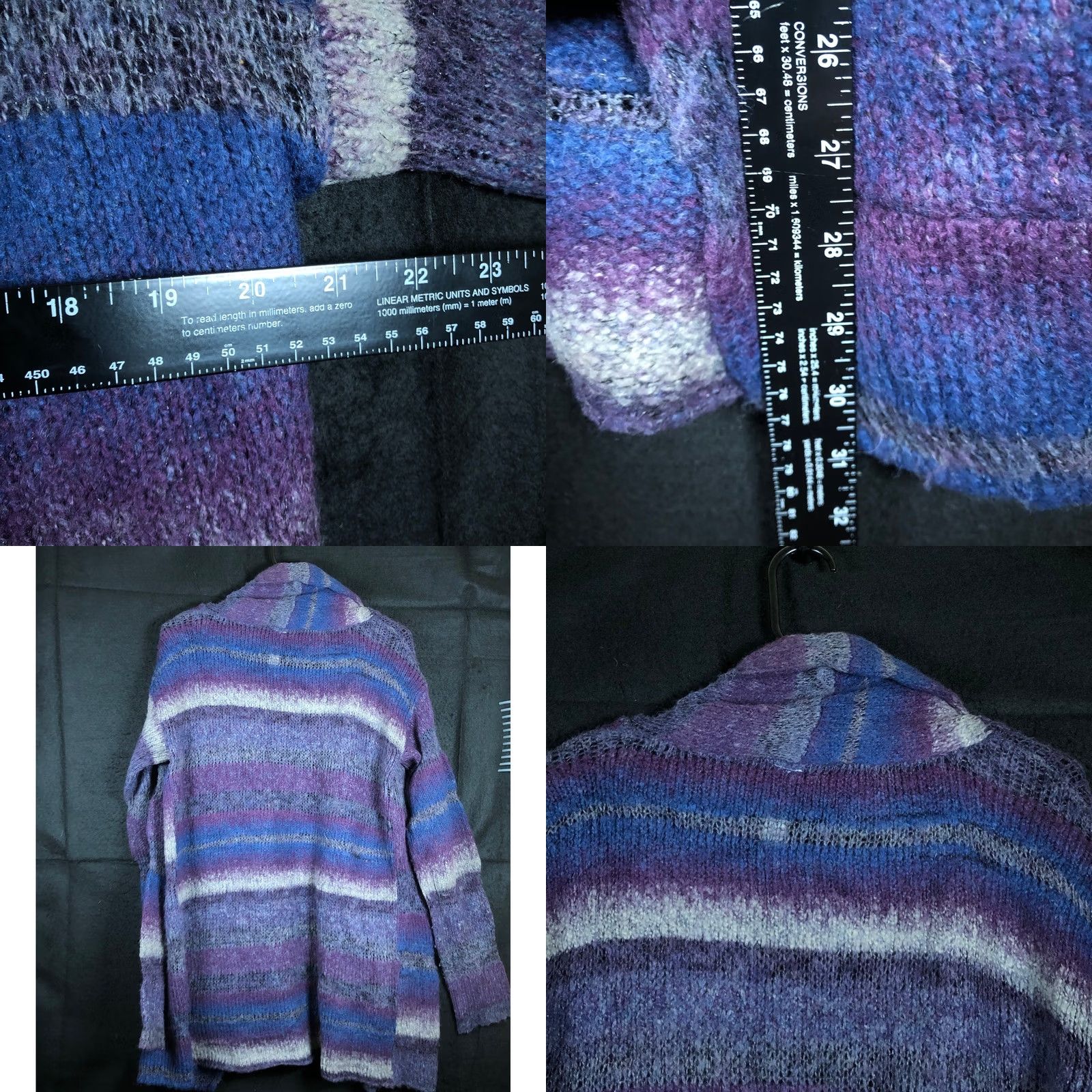 Aeropostale AeroPostale Womens Cardigan Multicolored Open Front Wool Blend Medium Sweater Adjustable Casual Workwear Womens Size M / US 6-8 / IT 42-44 - 8 Thumbnail