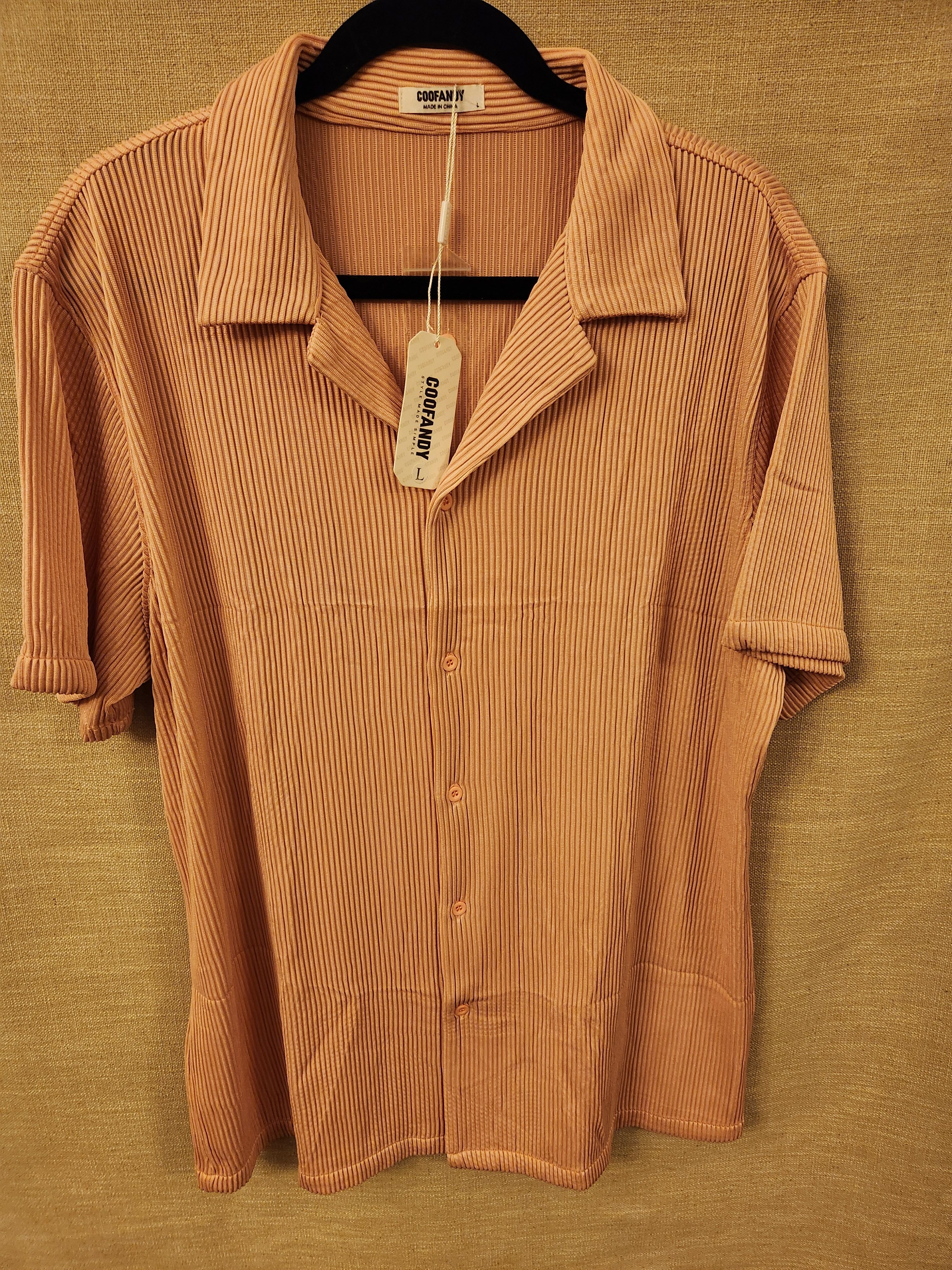 Other NWT Coofandy Ribbed Button Front Short Sleeve Shirt Size US L / EU 52-54 / 3 - 1 Thumbnail