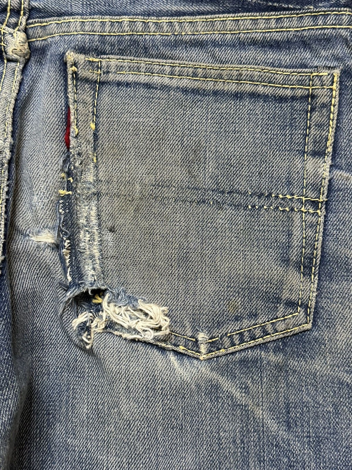 14th Addiction Crazy Vintage 70s Big Stone Mud Wash Painted Distress Flare Size US 27 - 10 Thumbnail