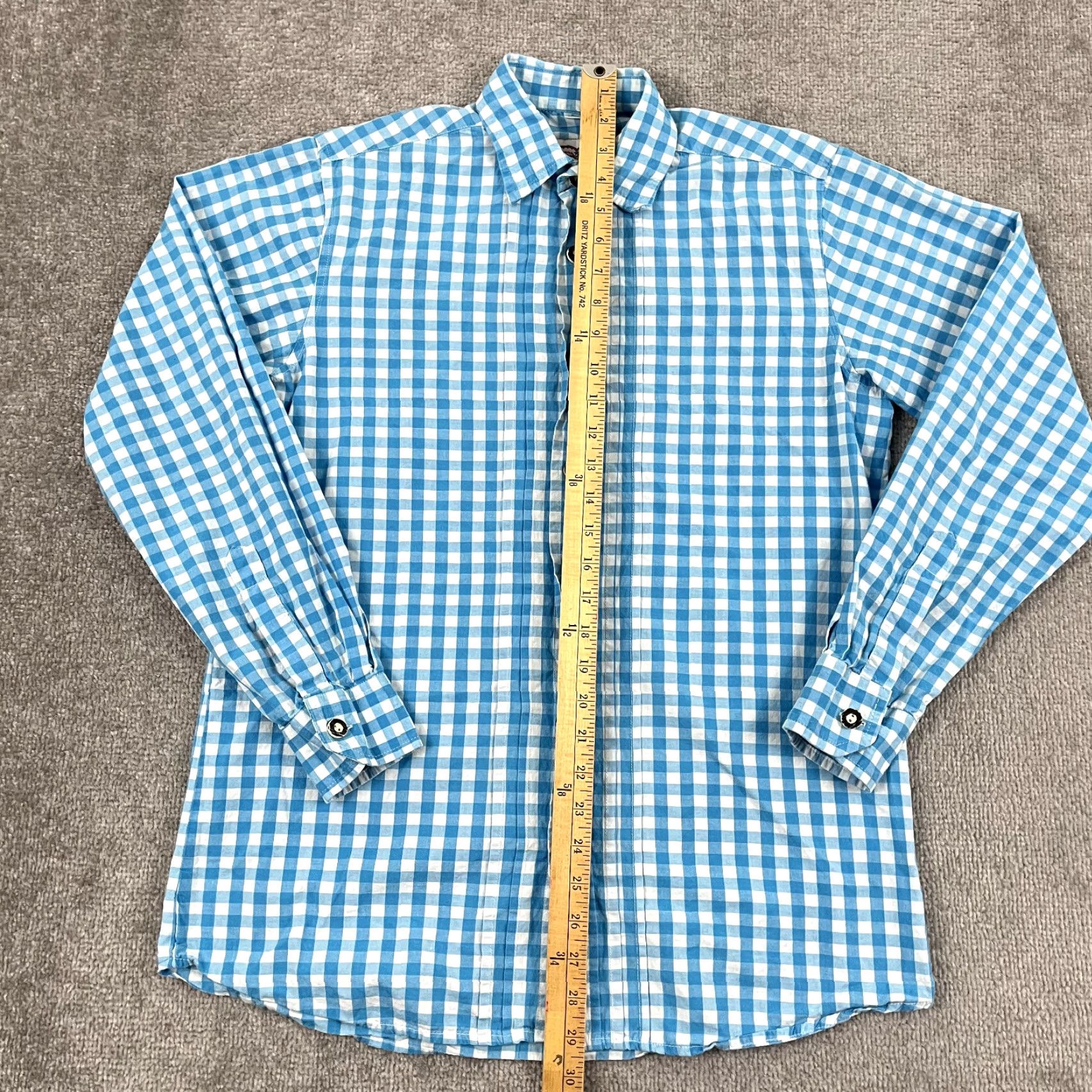 Vintage VINTAGE Busserl Trachten Shirt Mens Small Blue White Check Oktoberfest Button Up, Casual, Traditional, Country Wear Size US S / EU 44-46 / 1 - 4 Thumbnail
