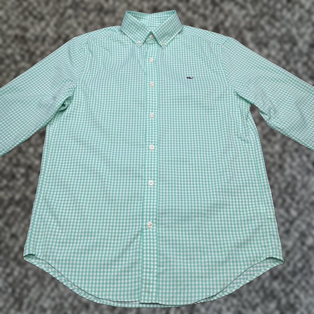 Vineyard Vines Vineyard Vines Whale Shirt Mens Slim Button-Up Check Green Adult Small Size US S / EU 44-46 / 1 - 1 Thumbnail