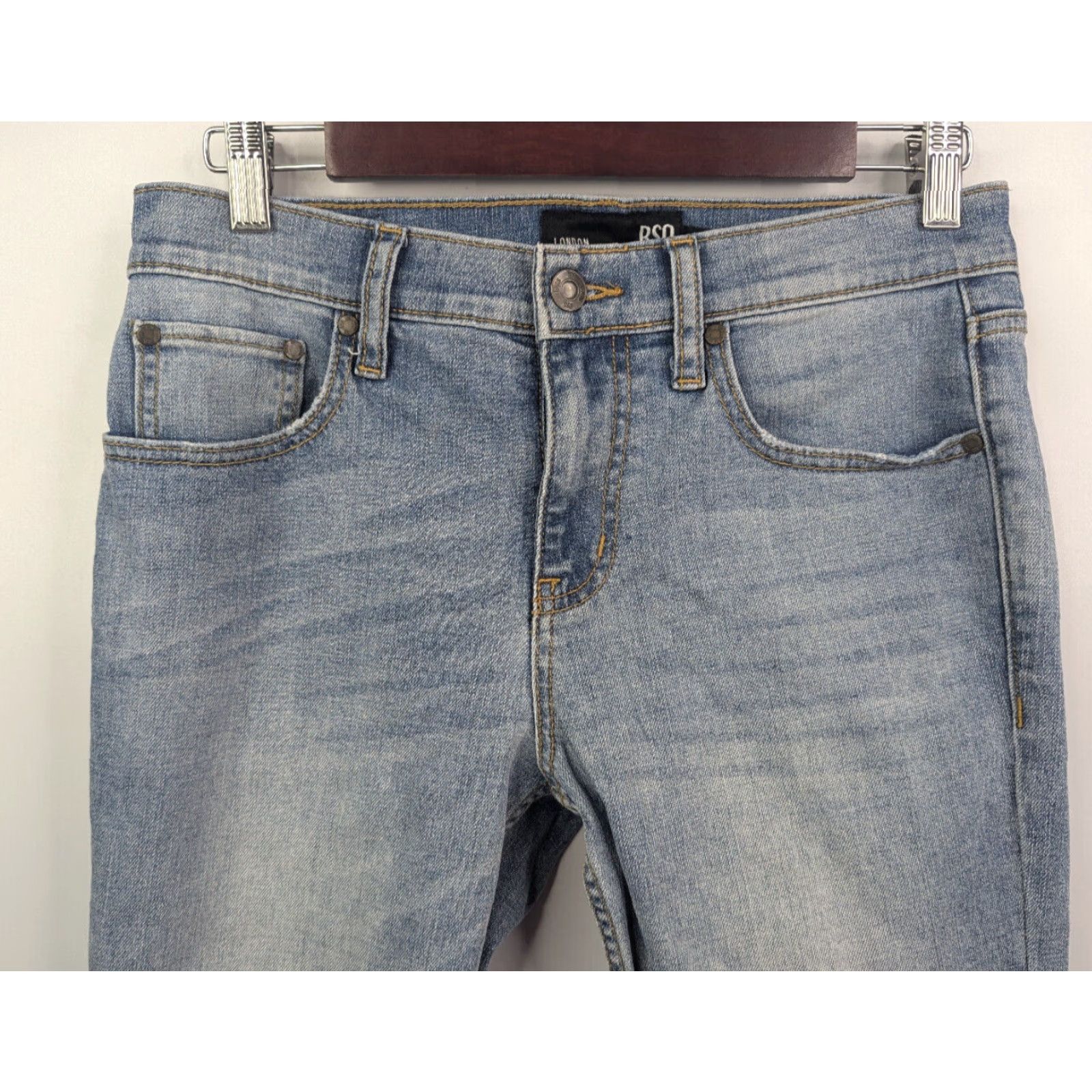 Rsq RSQ Jeans Mens Slim Low Rise 5-Pocket Denim Blue Light Wash Cotton 28x30 London Size US 28 / EU 44 - 2 Thumbnail